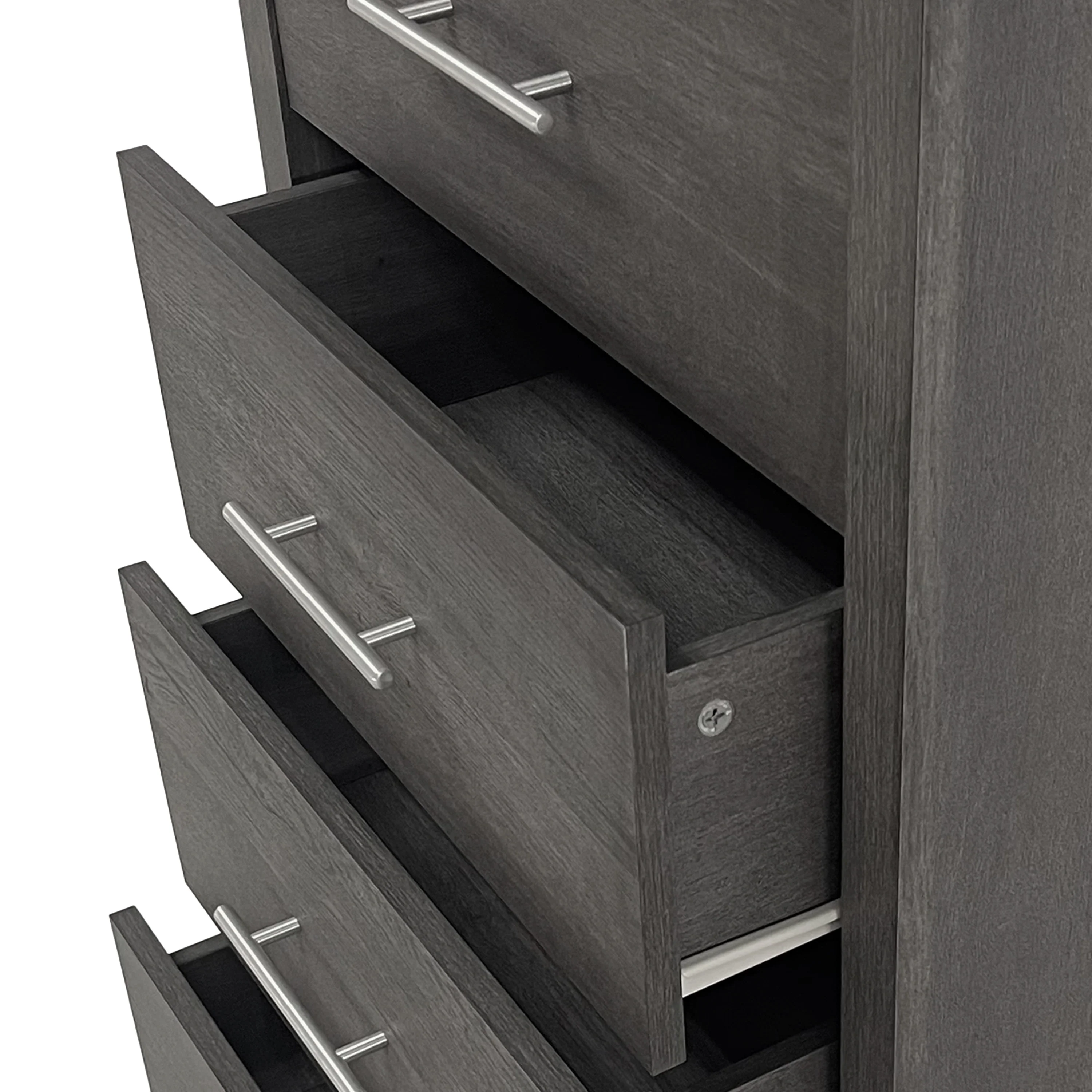 Marlette Modern 3 Piece 5 Drawer Dresser and Nightstand Bedroom Set - furnishings