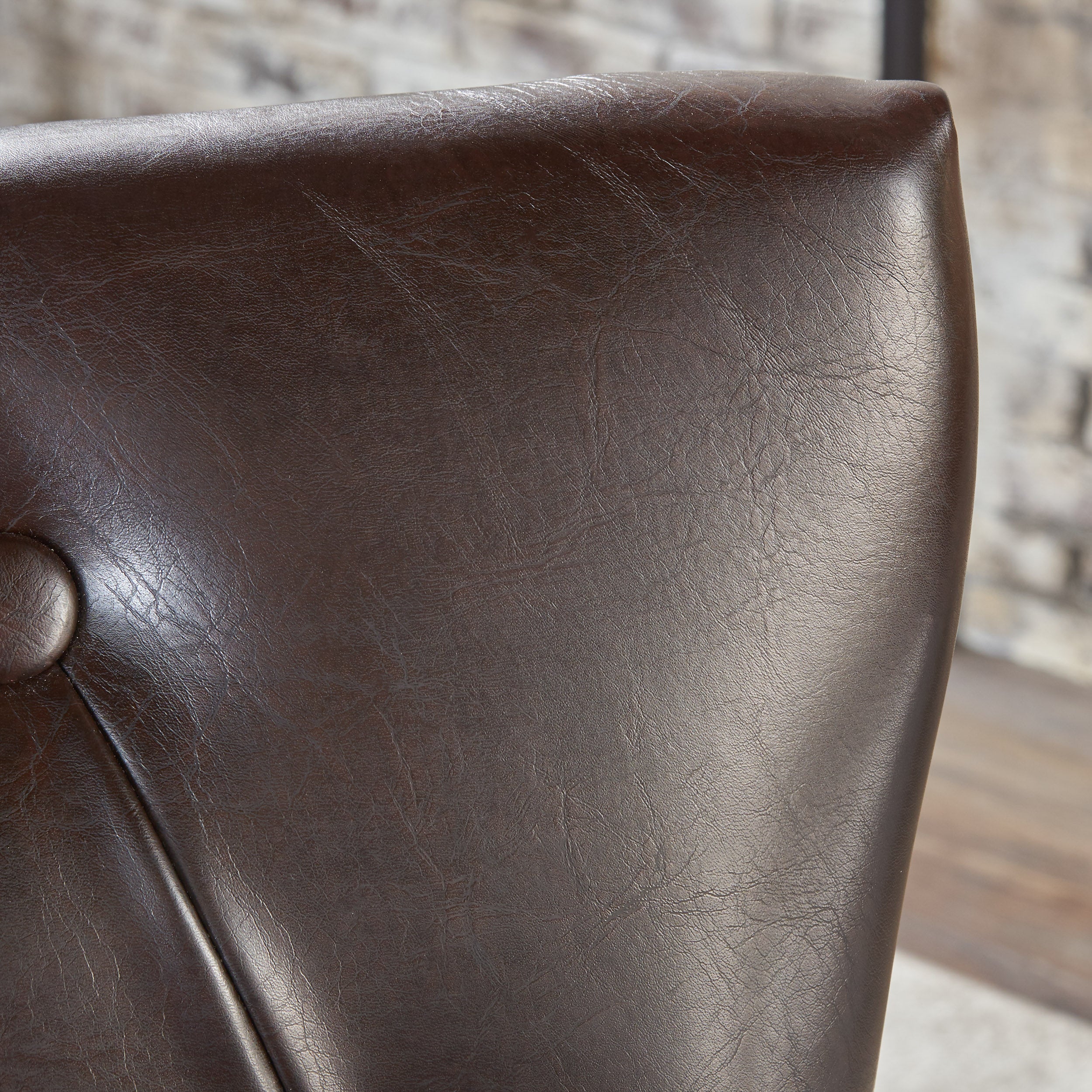 Padma Tufted Back Brown Leather 30-Inch Barstools (Set of 2) - furnishings