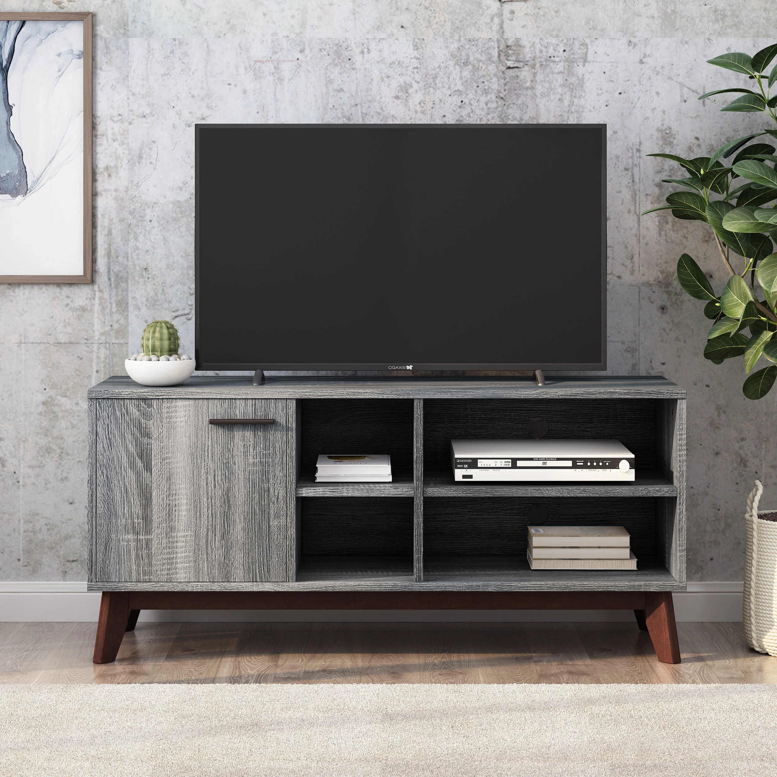 Deschutes Mid-Century Modern TV Stand with Storage - furnishings