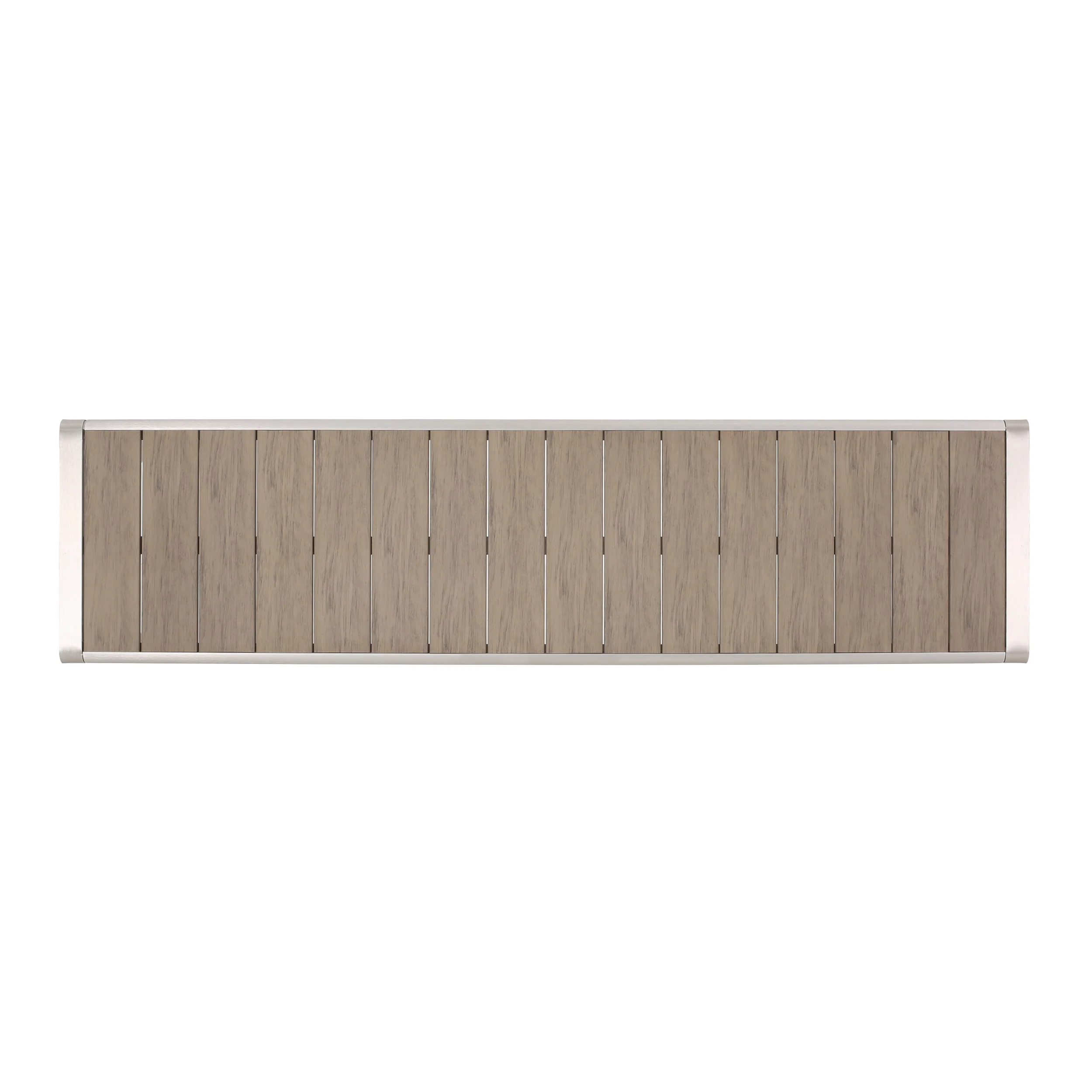 Cherie Outdoor Modern Aluminum Dining Bench with Faux Wood Seat - furnishings