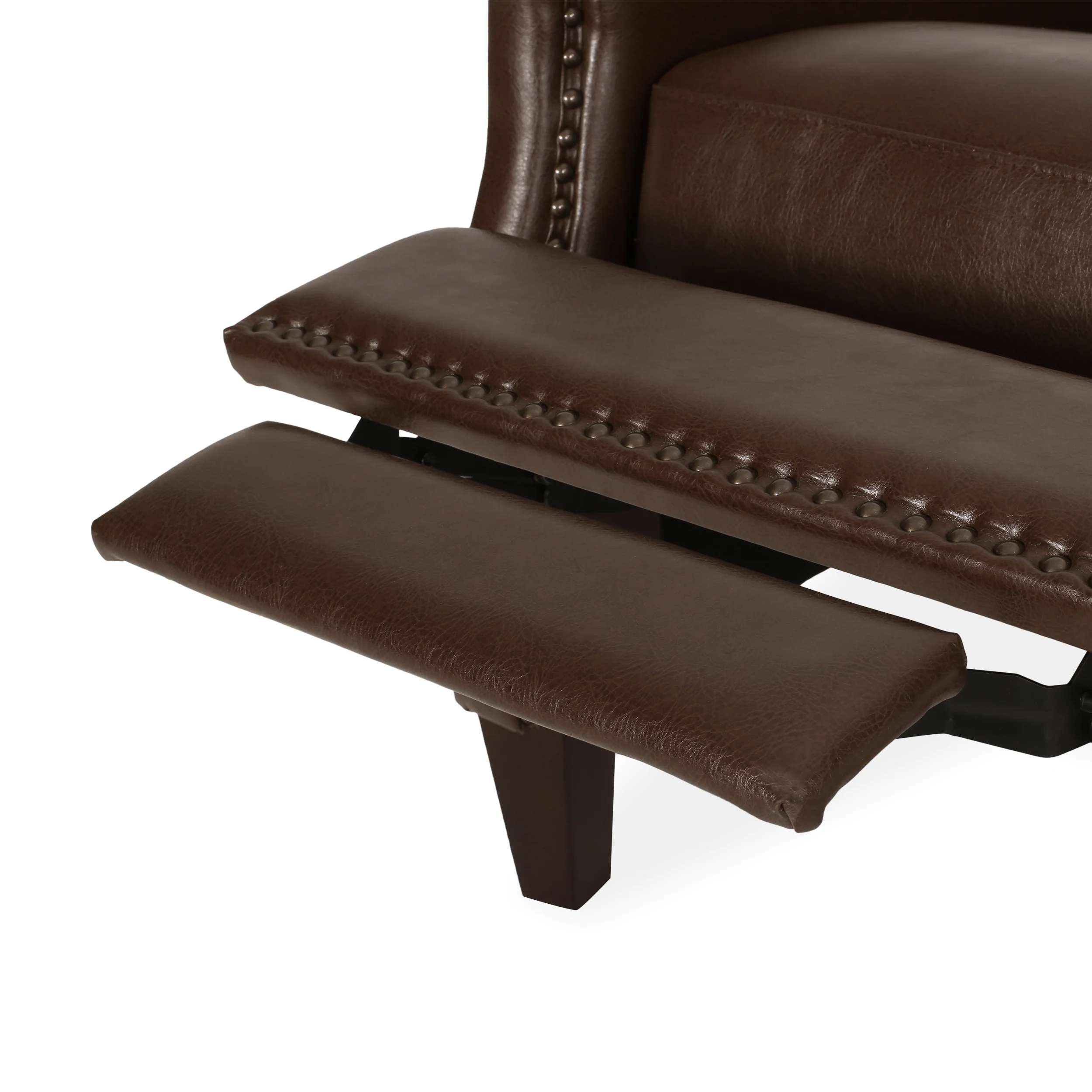 Breu Contemporary Upholstered Pushback Recliner with Nailhead Trim - furnishings