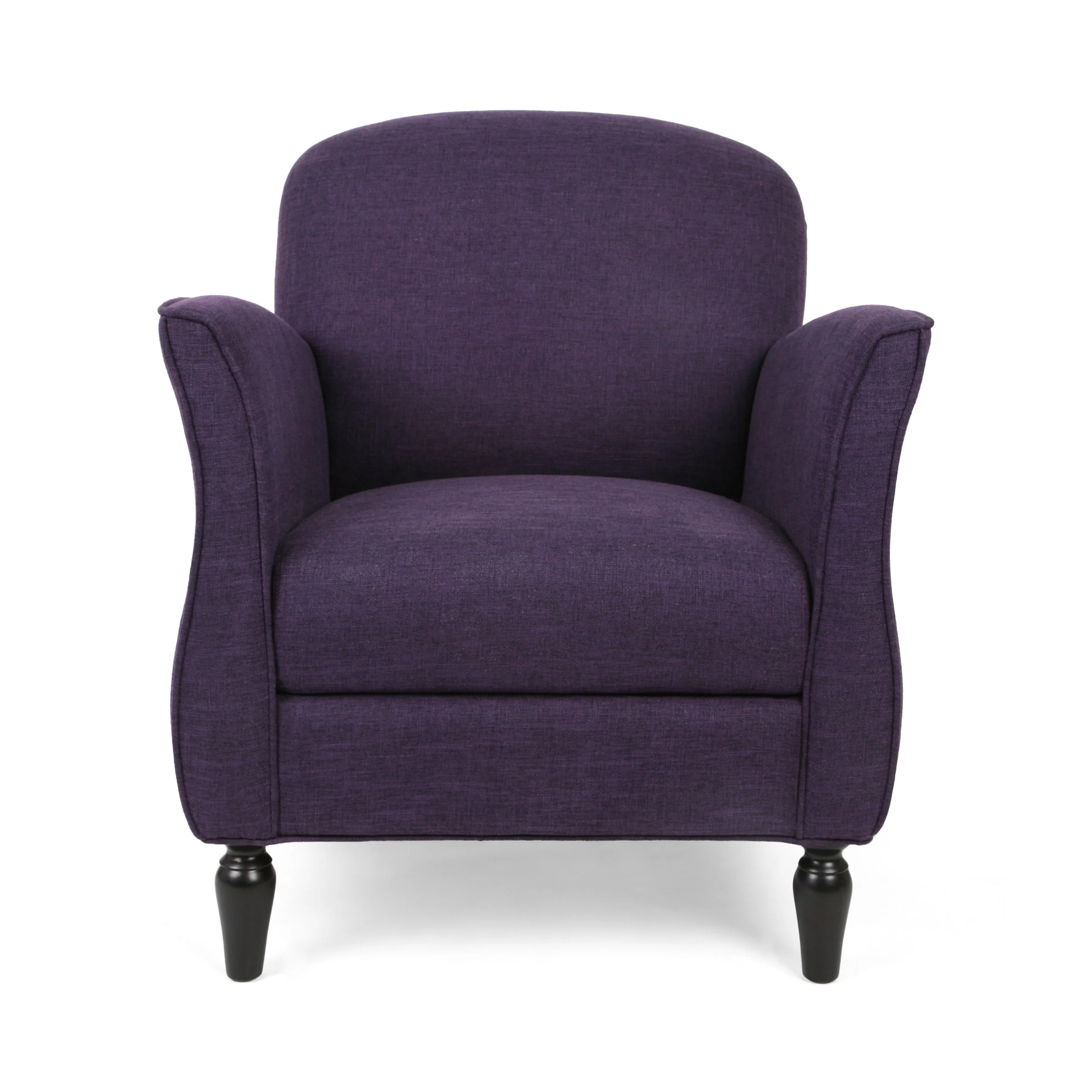 Crew Contemporary Upholstered Tweed Fabric Armchair with Piped Edges - furnishings