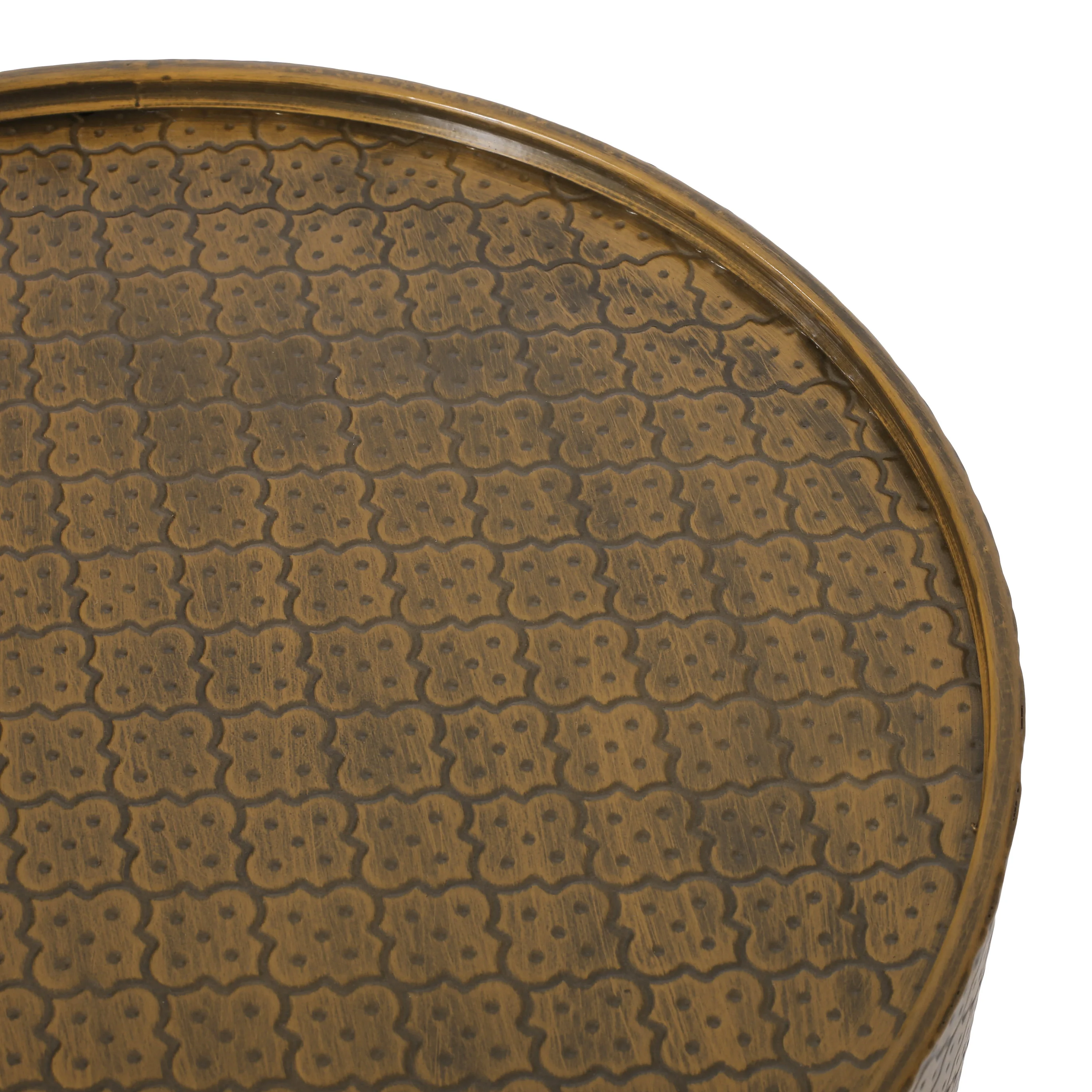 Cossitt Modern Iron Quatrefoil Side Table - furnishings