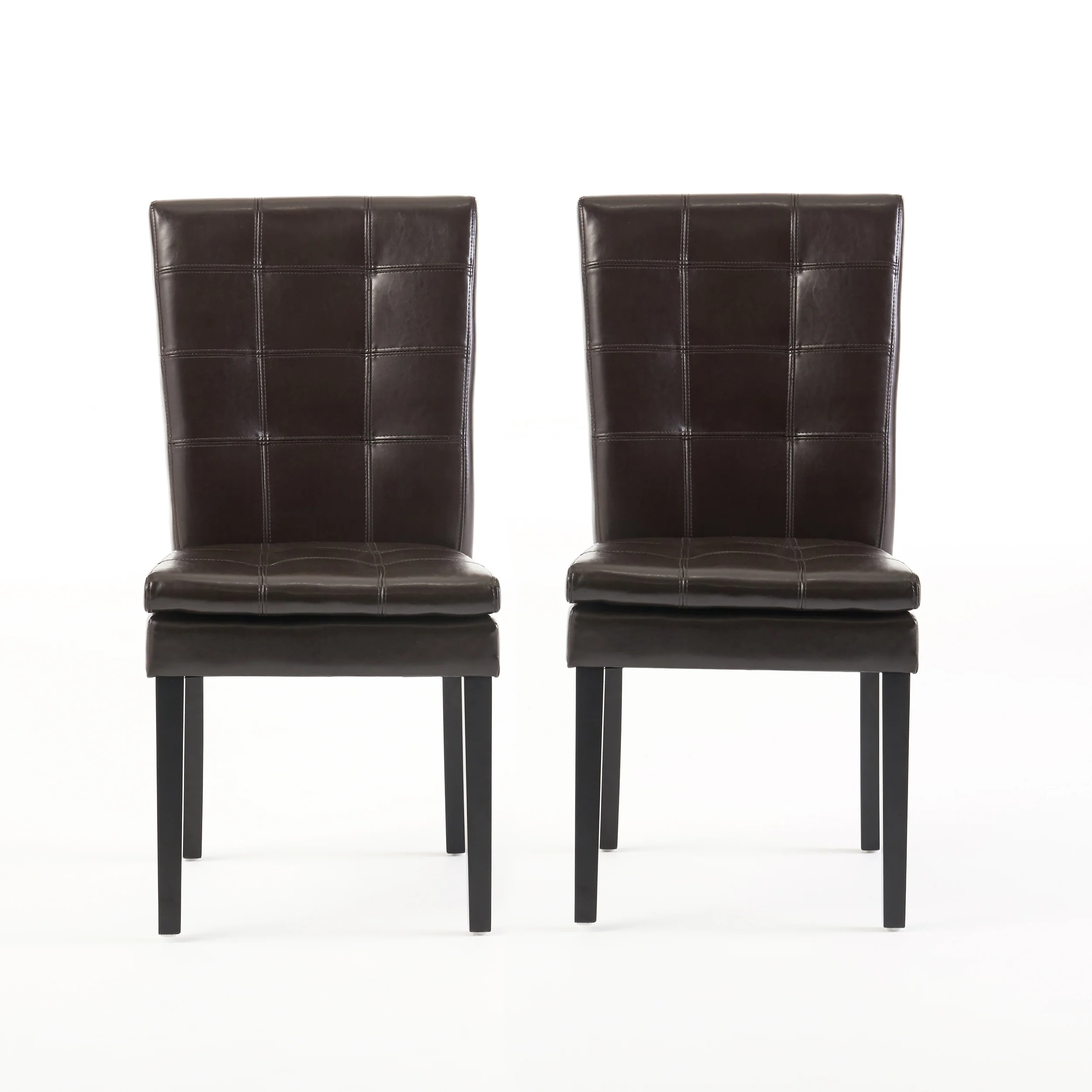 Barrington Contemporary Tufted Bonded Leather Dining Chairs (Set of 2) - furnishings