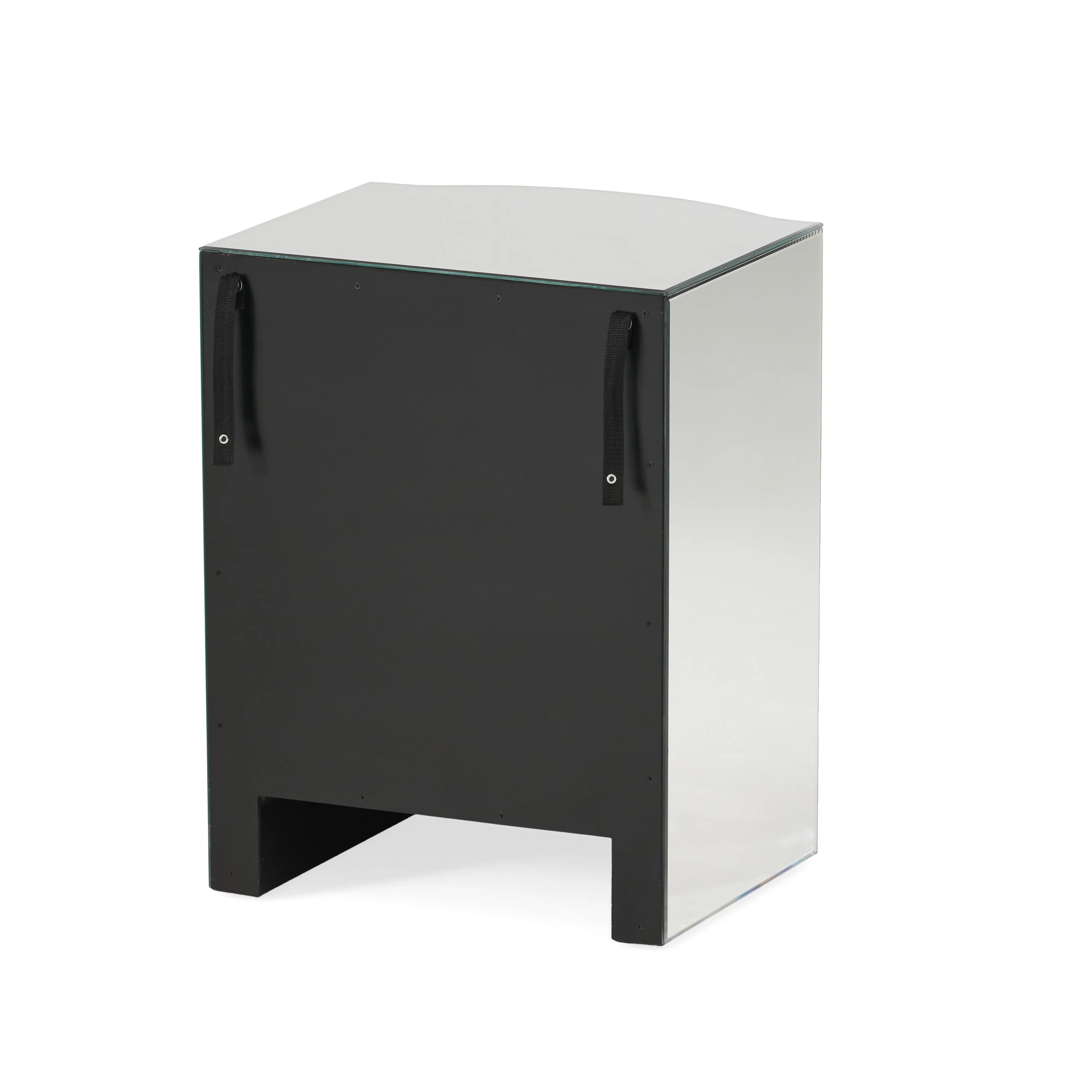 Jacinda Modern Glam Mirrored 3 Drawer Side Table - furnishings