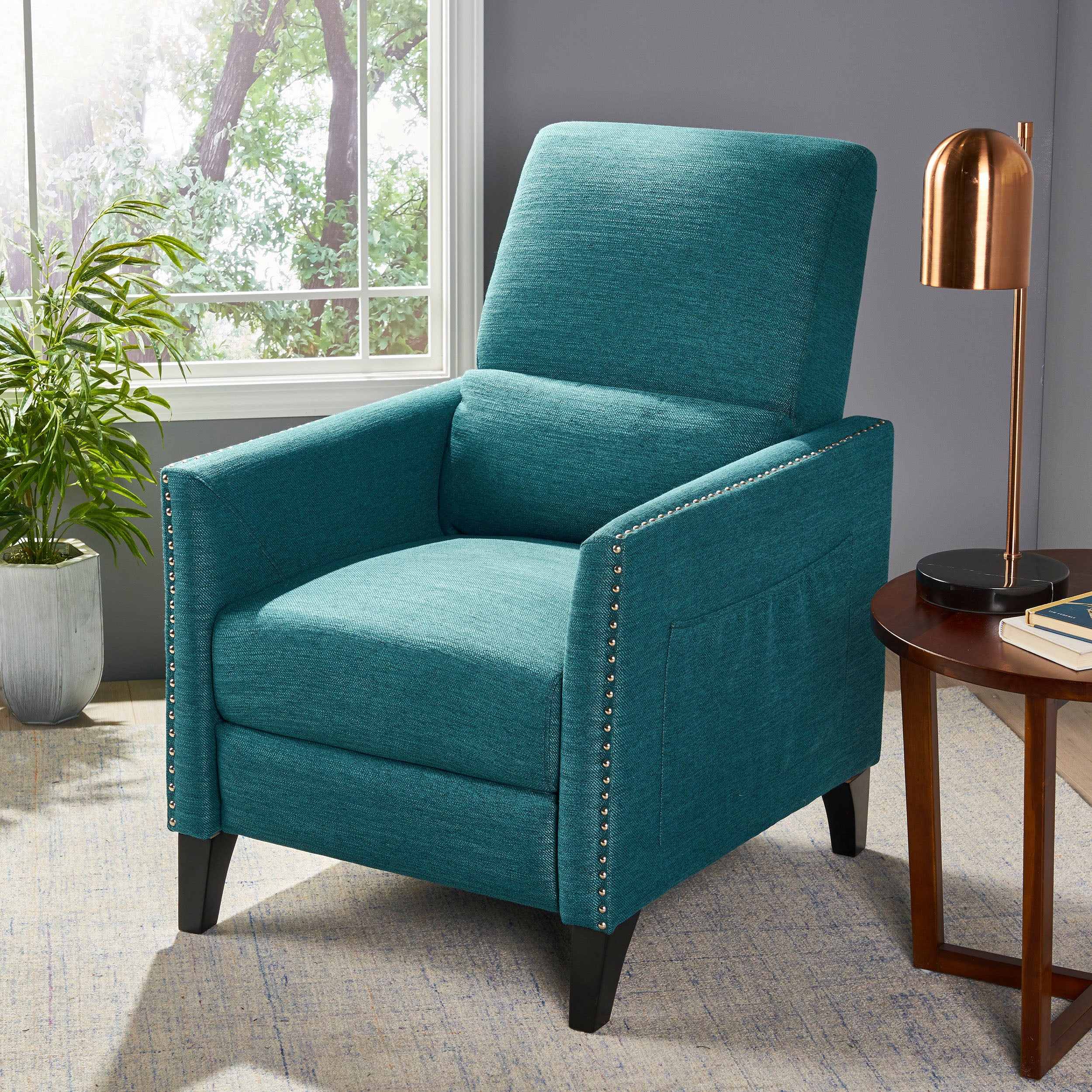 Williamgsburg Contemporary Fabric Push Back Recliner - furnishings