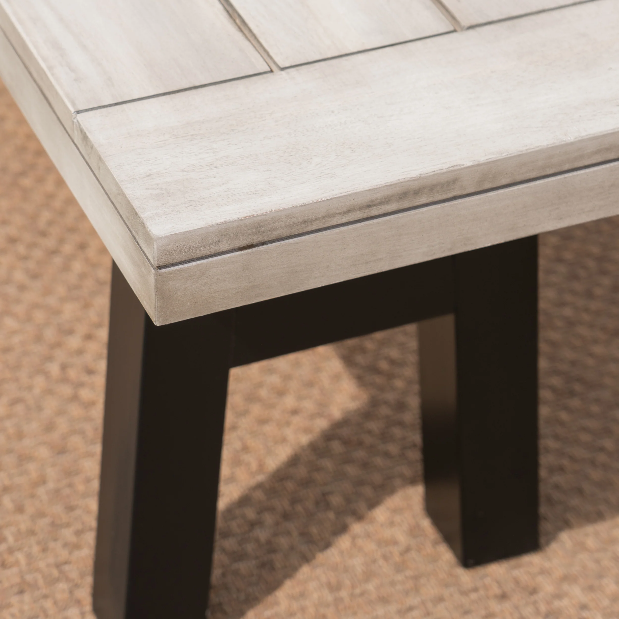 Anemone Outdoor 3 Piece Light Gray Finished Acacia Wood Picnic Set - furnishings