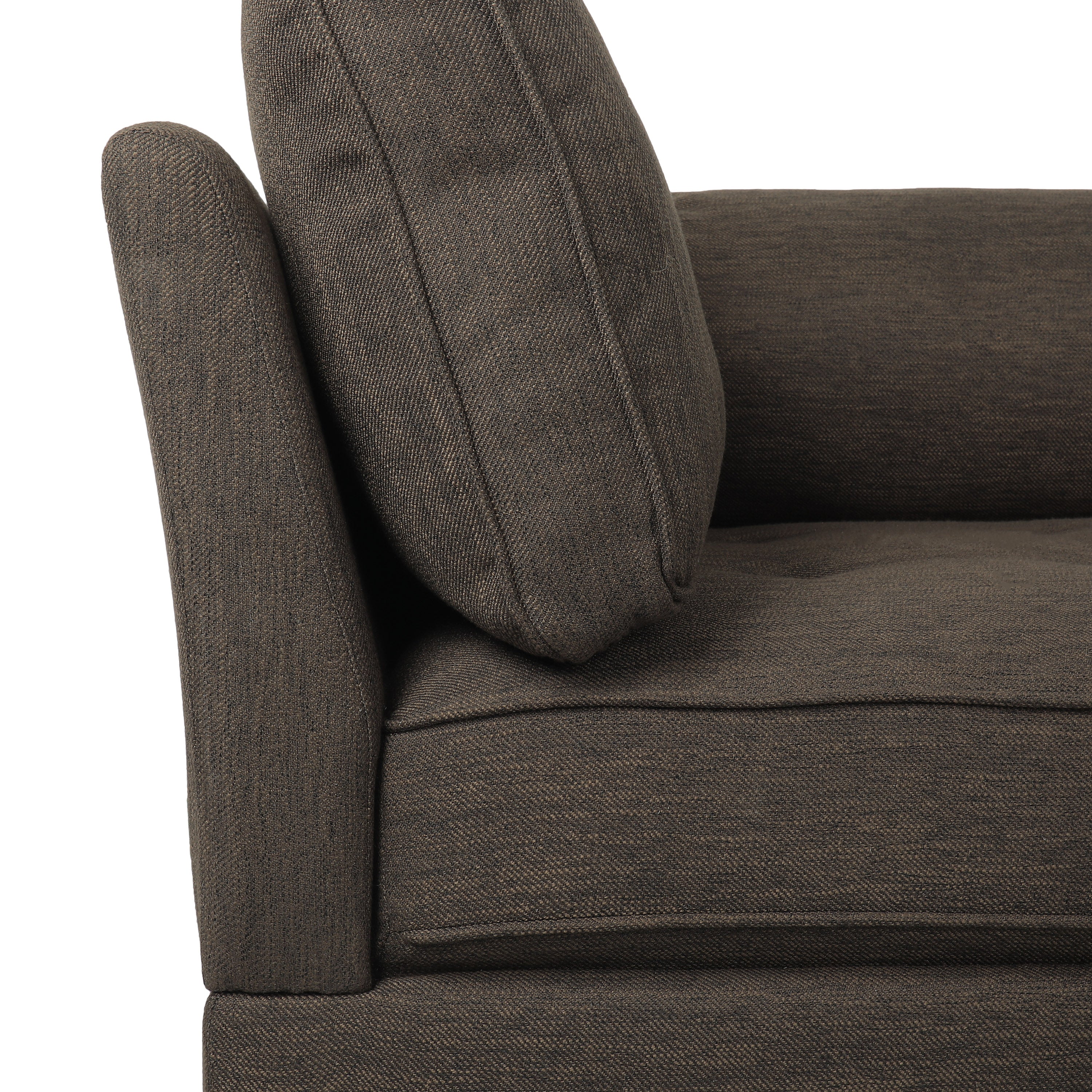 Neel Contemporary Fabric Tufted Chaise Lounge with Bolster Pillow - furnishings