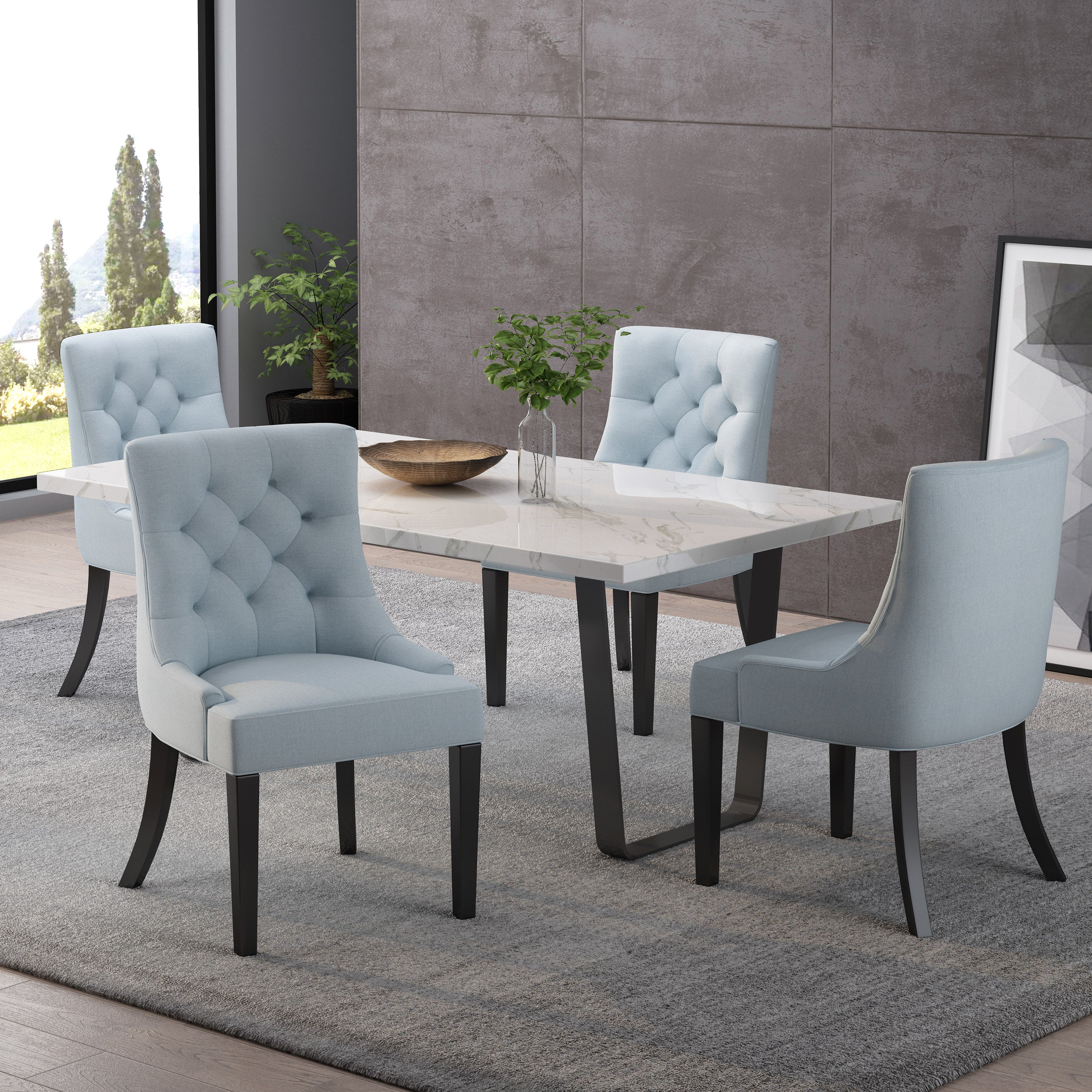 Stacy Hourglass Fabric Dining Chairs (Set of 4) - furnishings