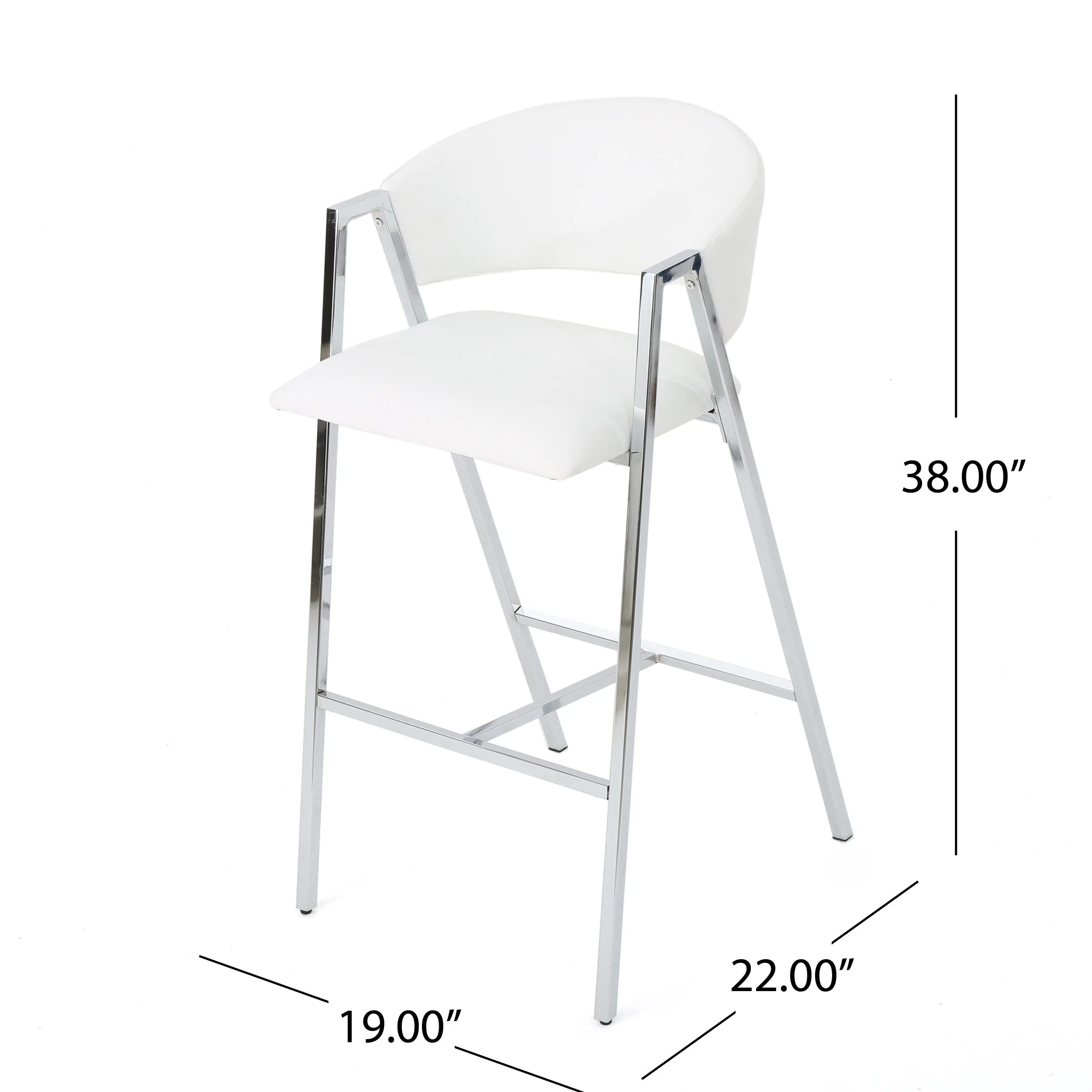 Emily Modern Leather 28.25 Inch Barstool (Set of 2) - furnishings