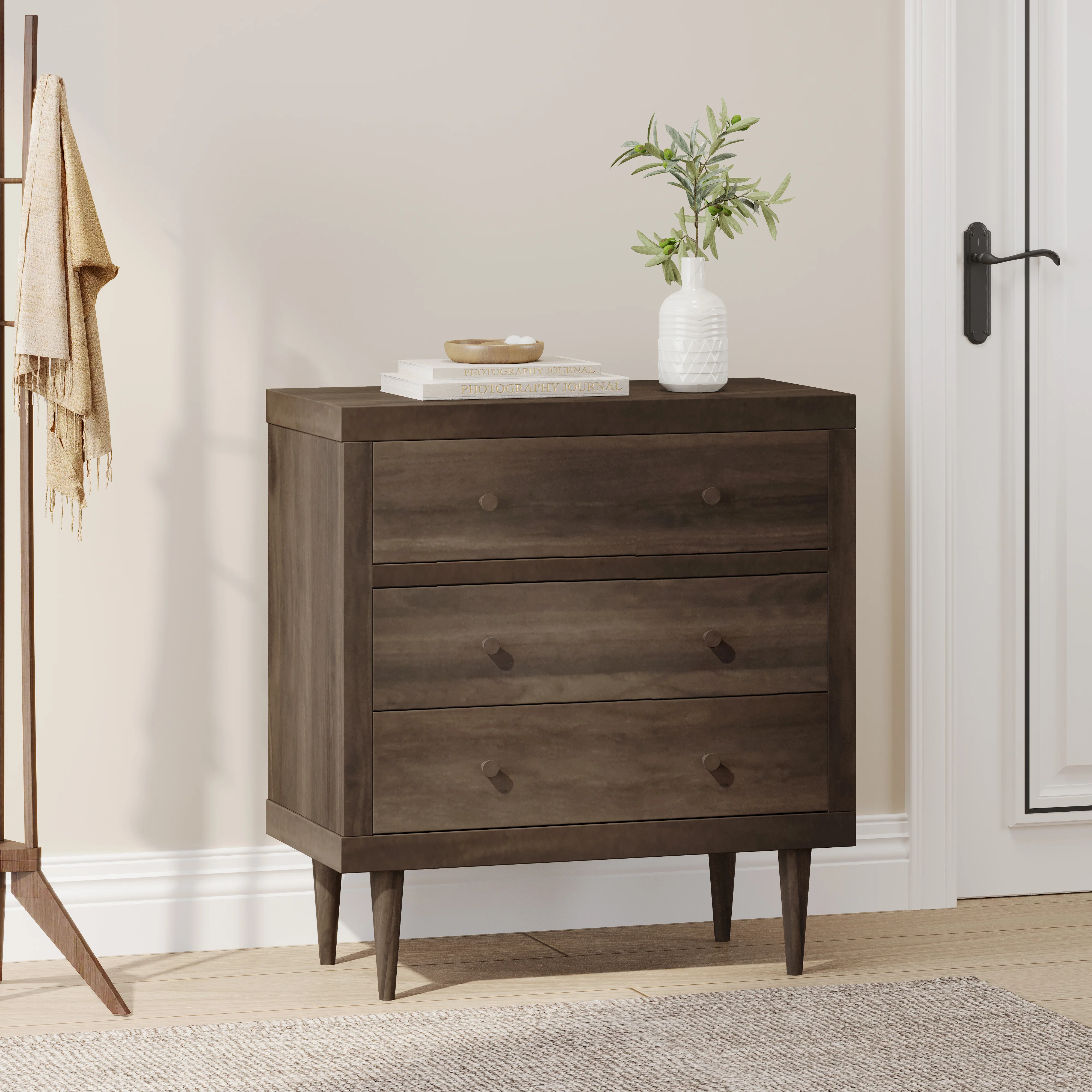 Farhart Mid Century Modern 3 Drawer Chest - furnishings