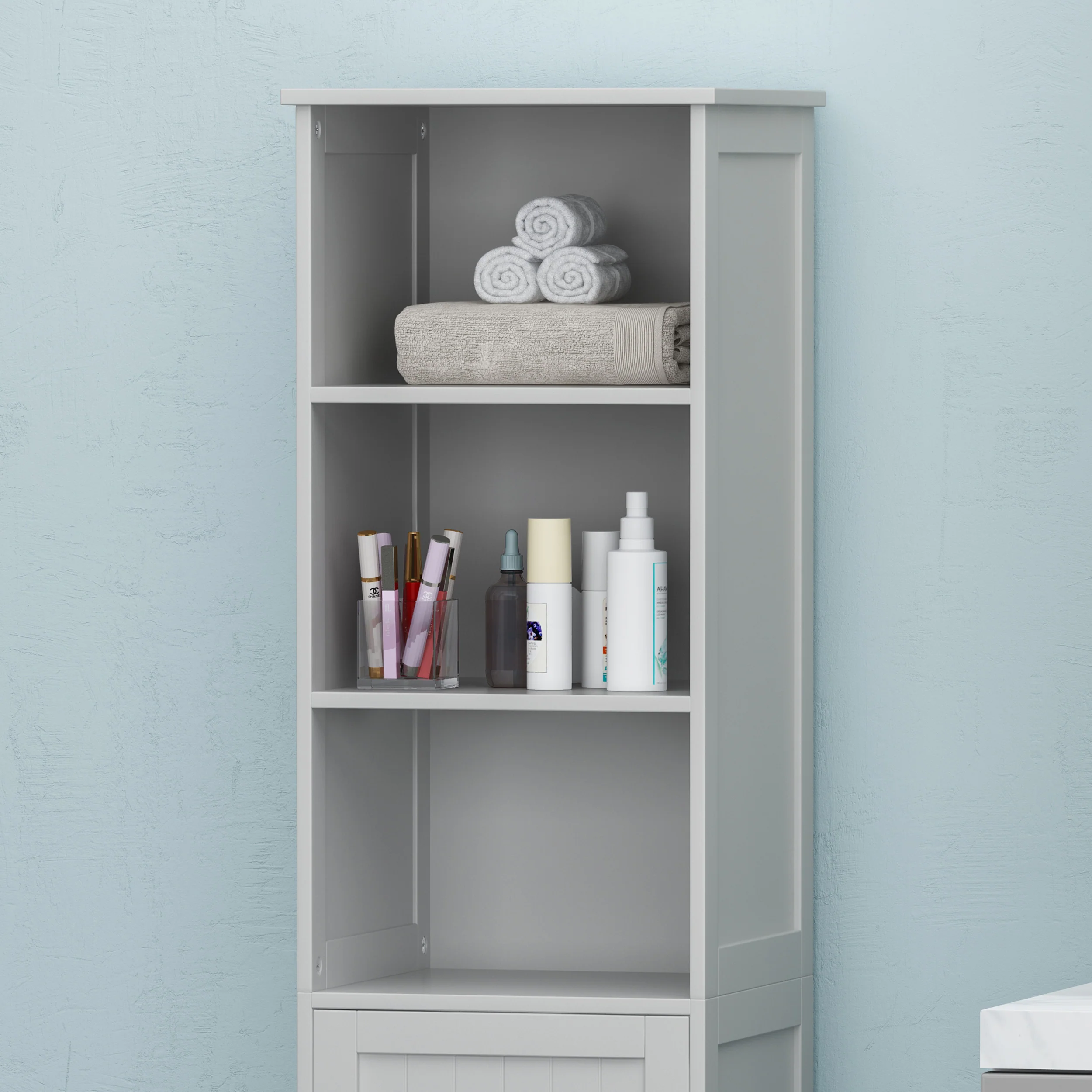 Bakari Contemporary Free Standing Linen Tower Storage Bathroom Cabinet - furnishings