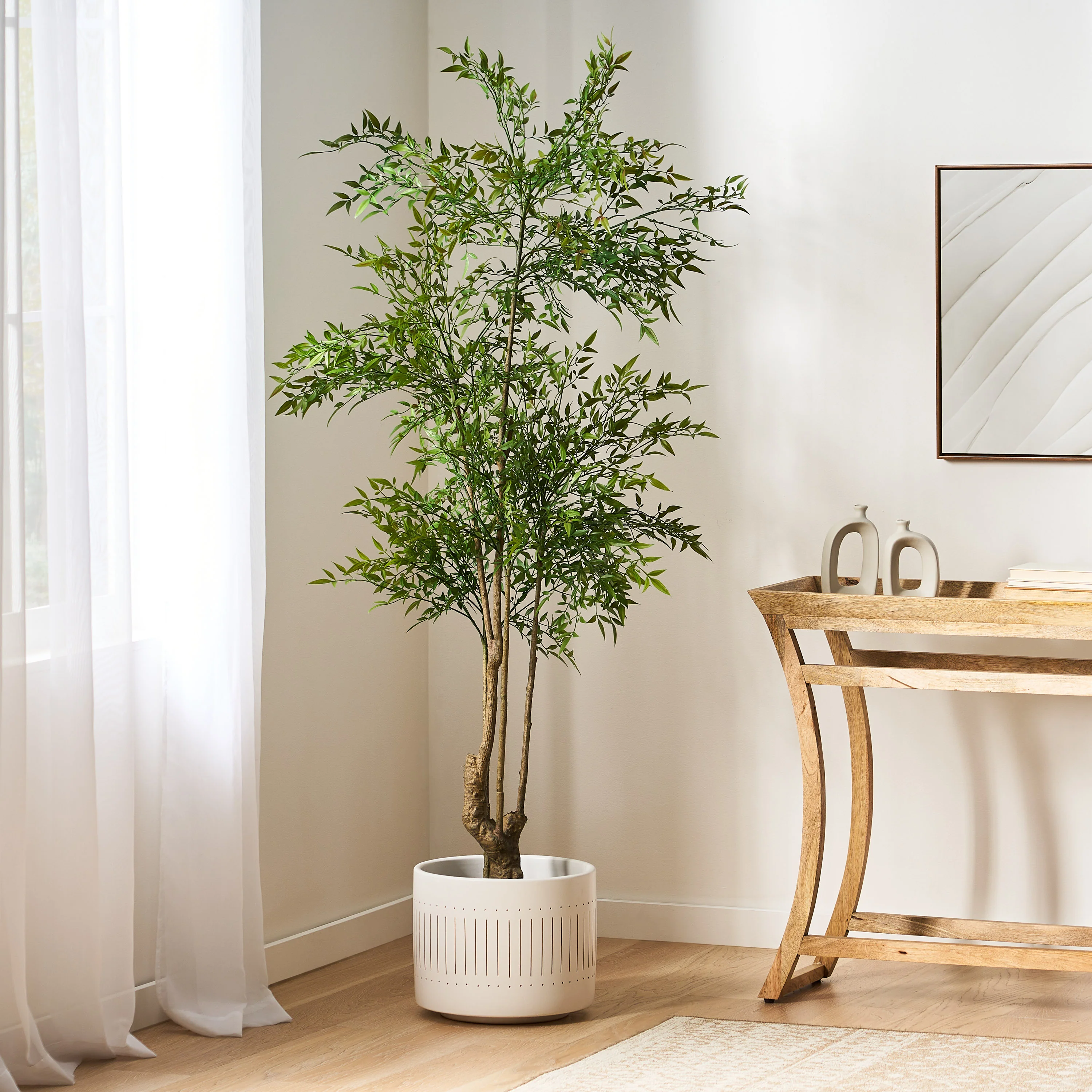 Hartshorn Artificial Heavenly Bamboo Nandina Tree - furnishings