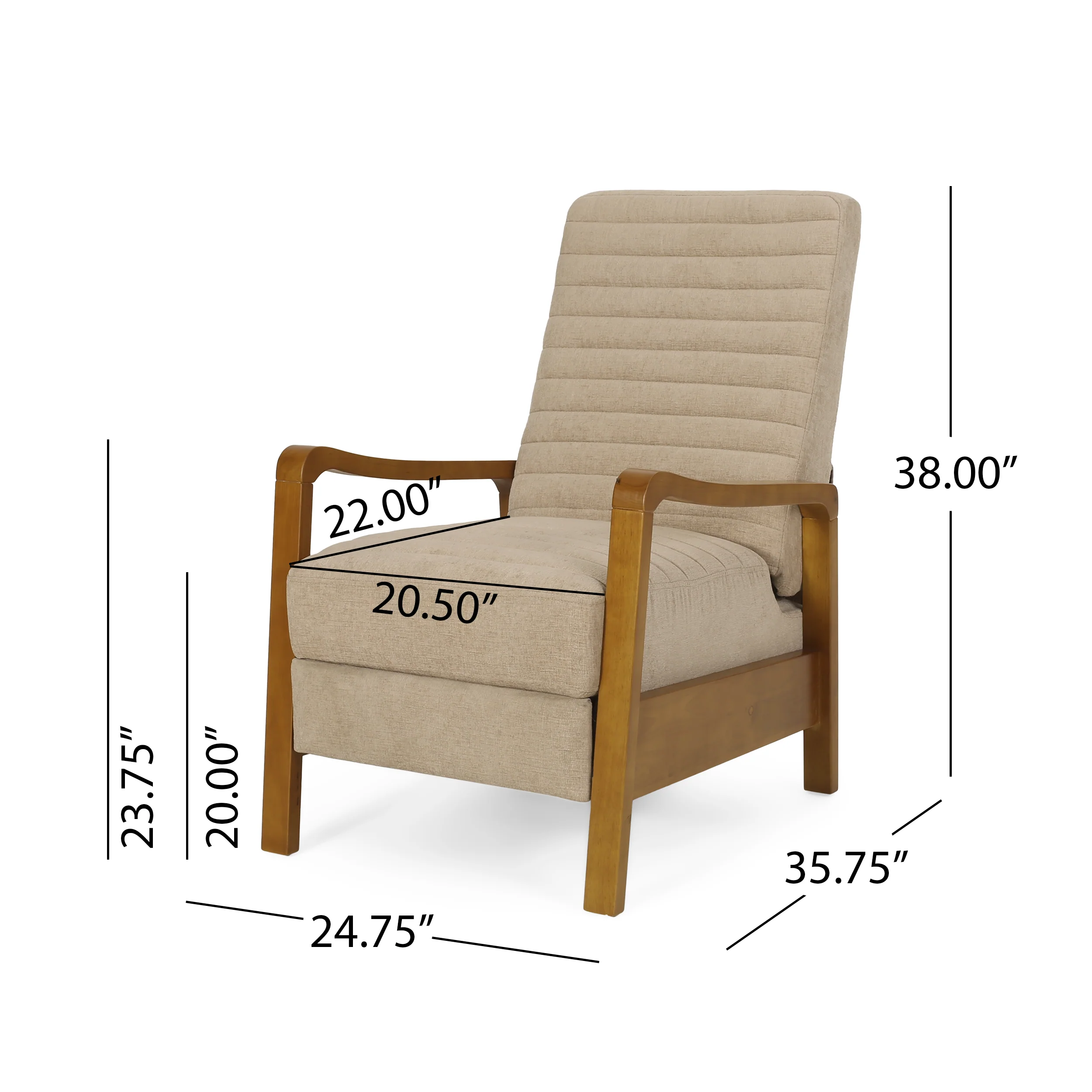 Neihart Contemporary Fabric Channel Stitch Pushback Recliner - furnishings
