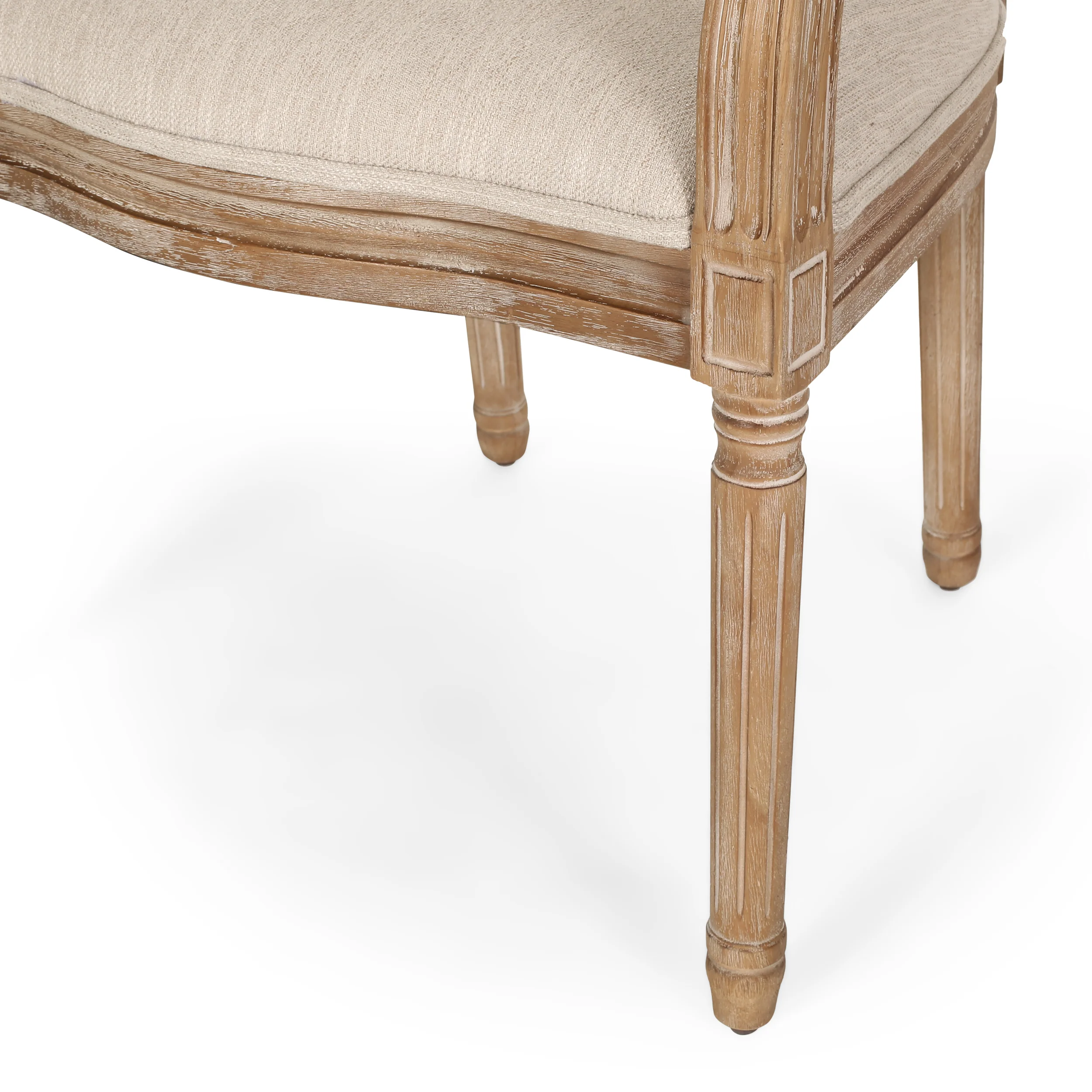 Comisky French Country Fabric Upholstered Wood and Cane Expandable 7 Piece Dining Set - furnishings