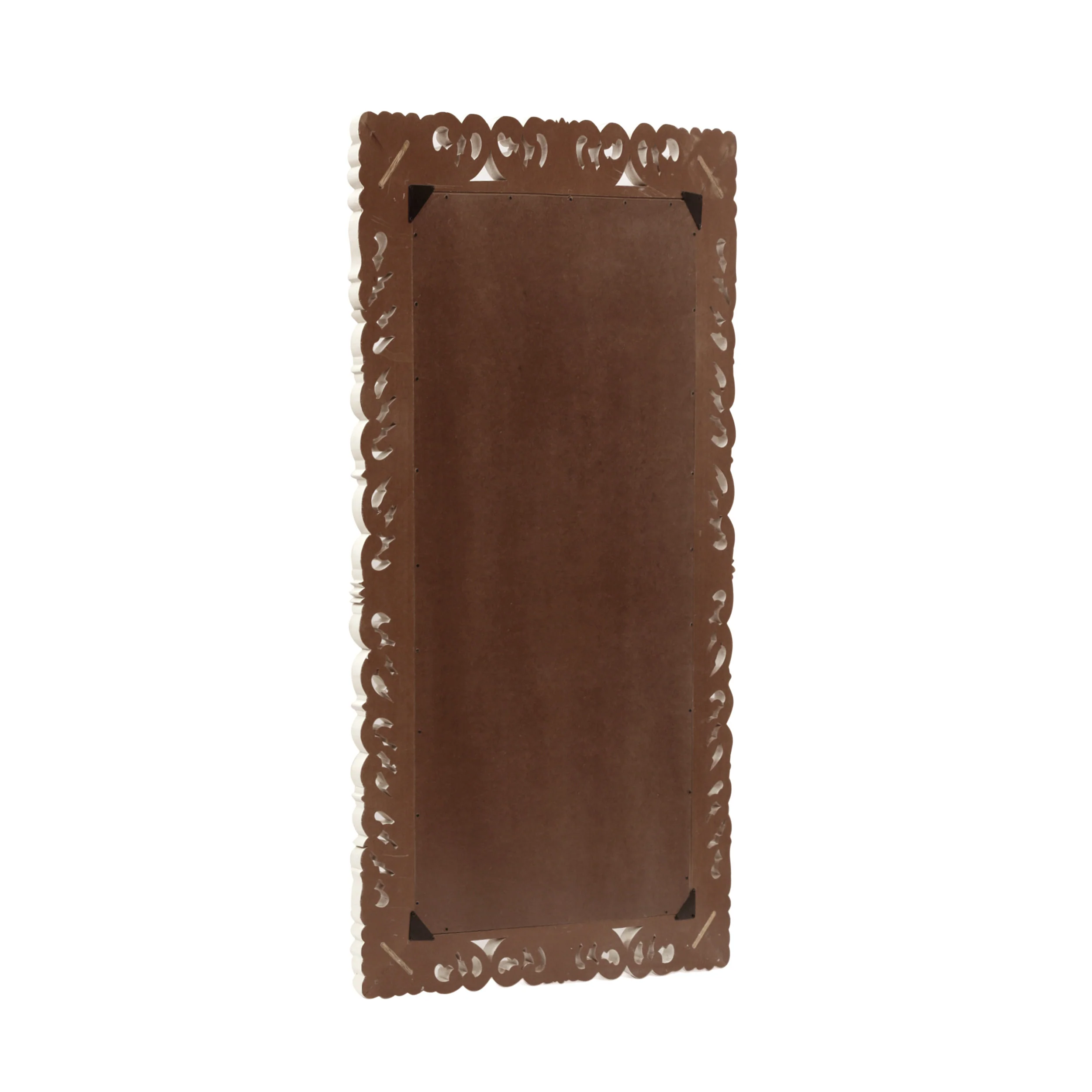 Negley Traditional Handcrafted Standing Mirror, White - furnishings