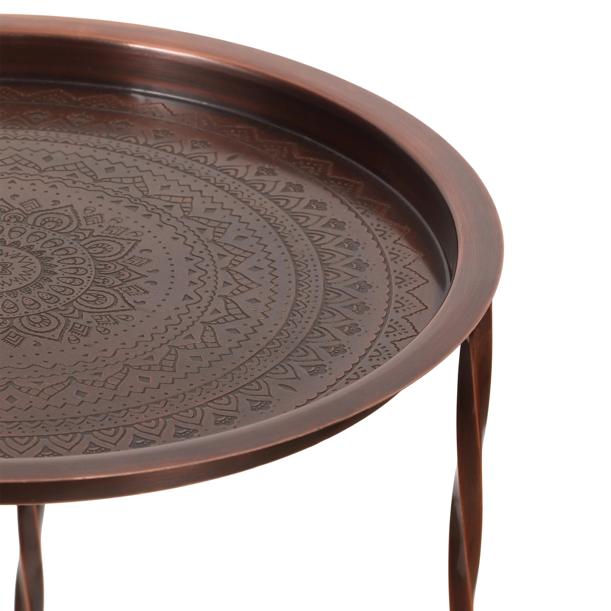 Shanvika Vintage Style Iron Tray Top Side Table - furnishings