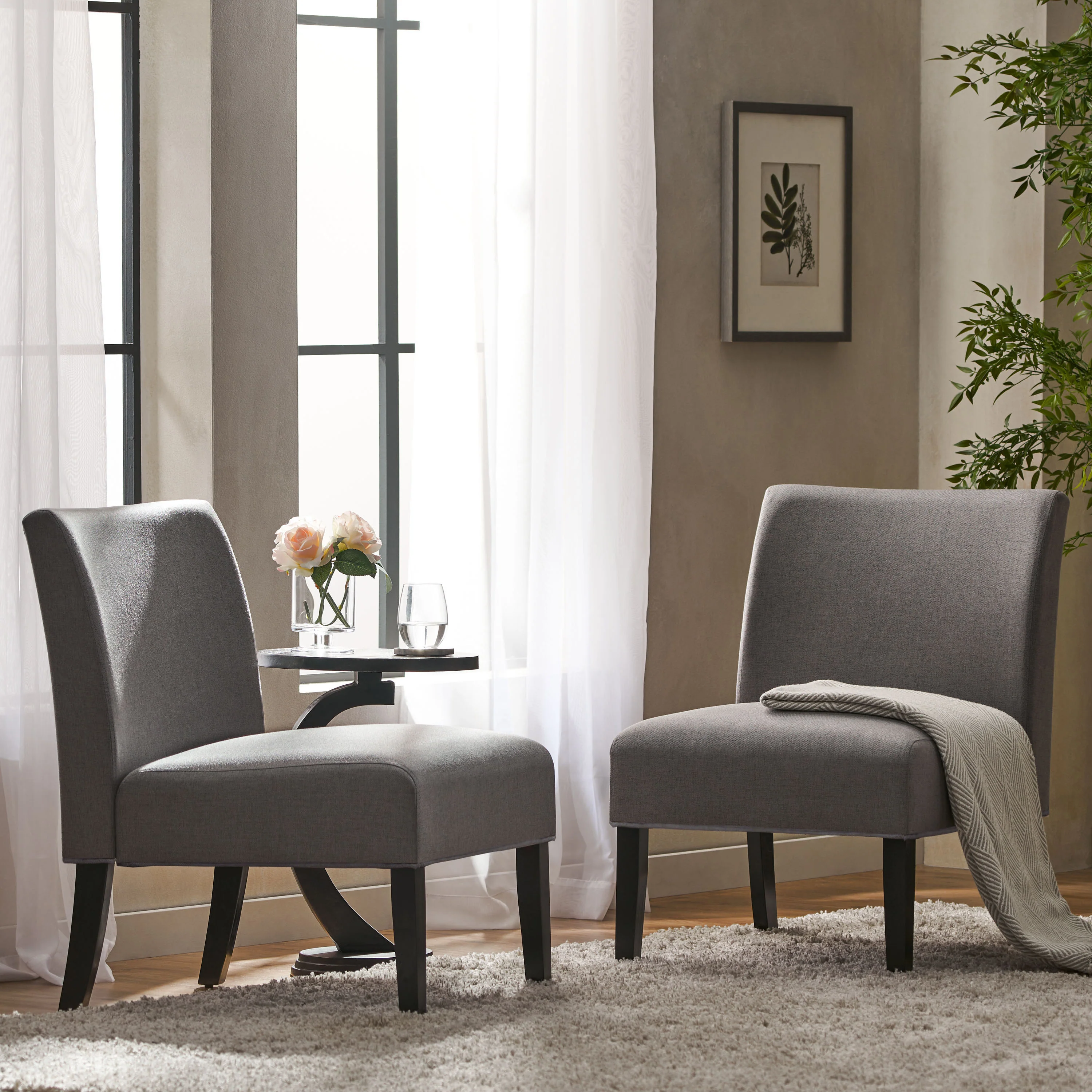 Kendal Contemporary Fabric Slipper Accent Chair - furnishings