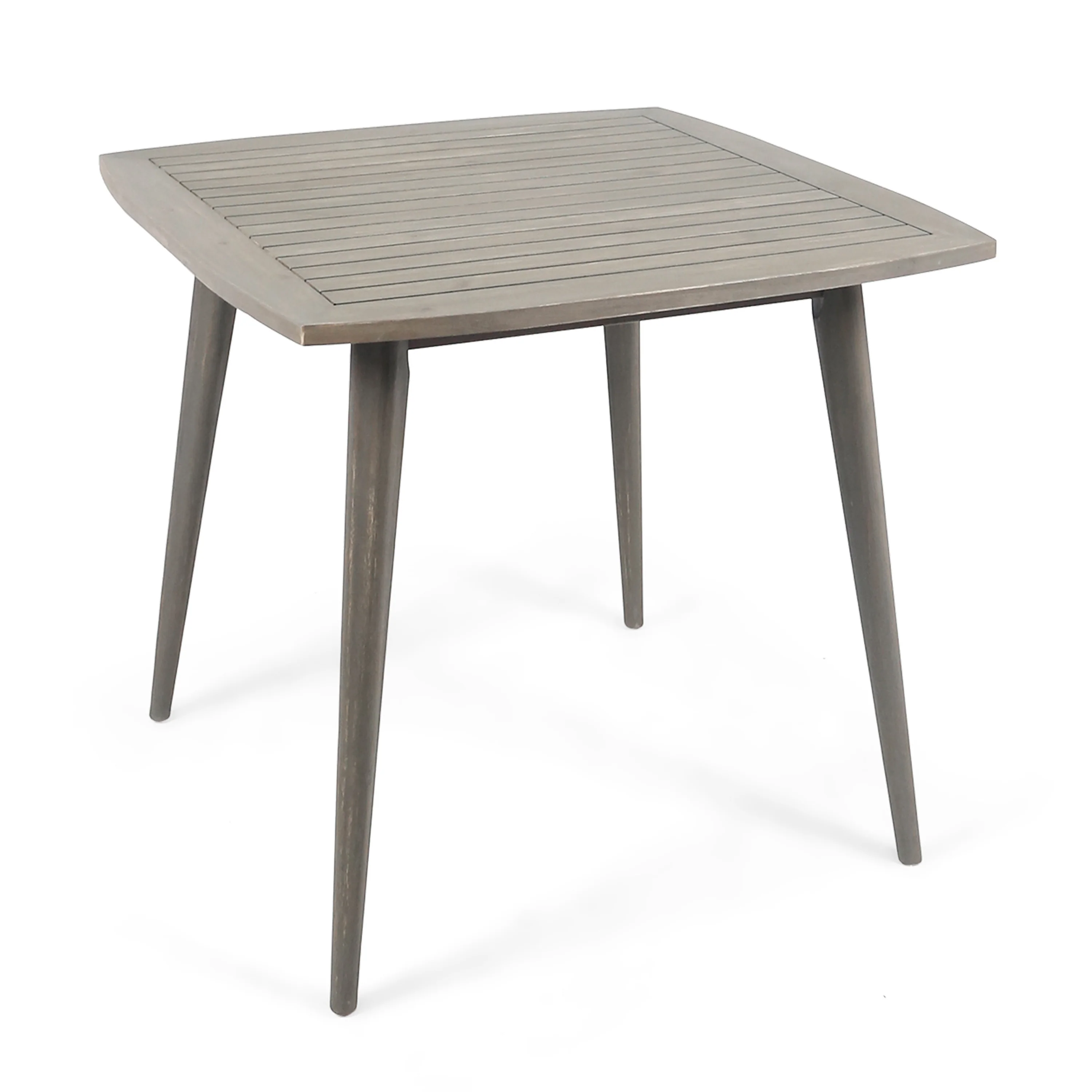 Keen Outdoor 5 Piece Wood and Wicker Dining Set, Gray and Gray - furnishings