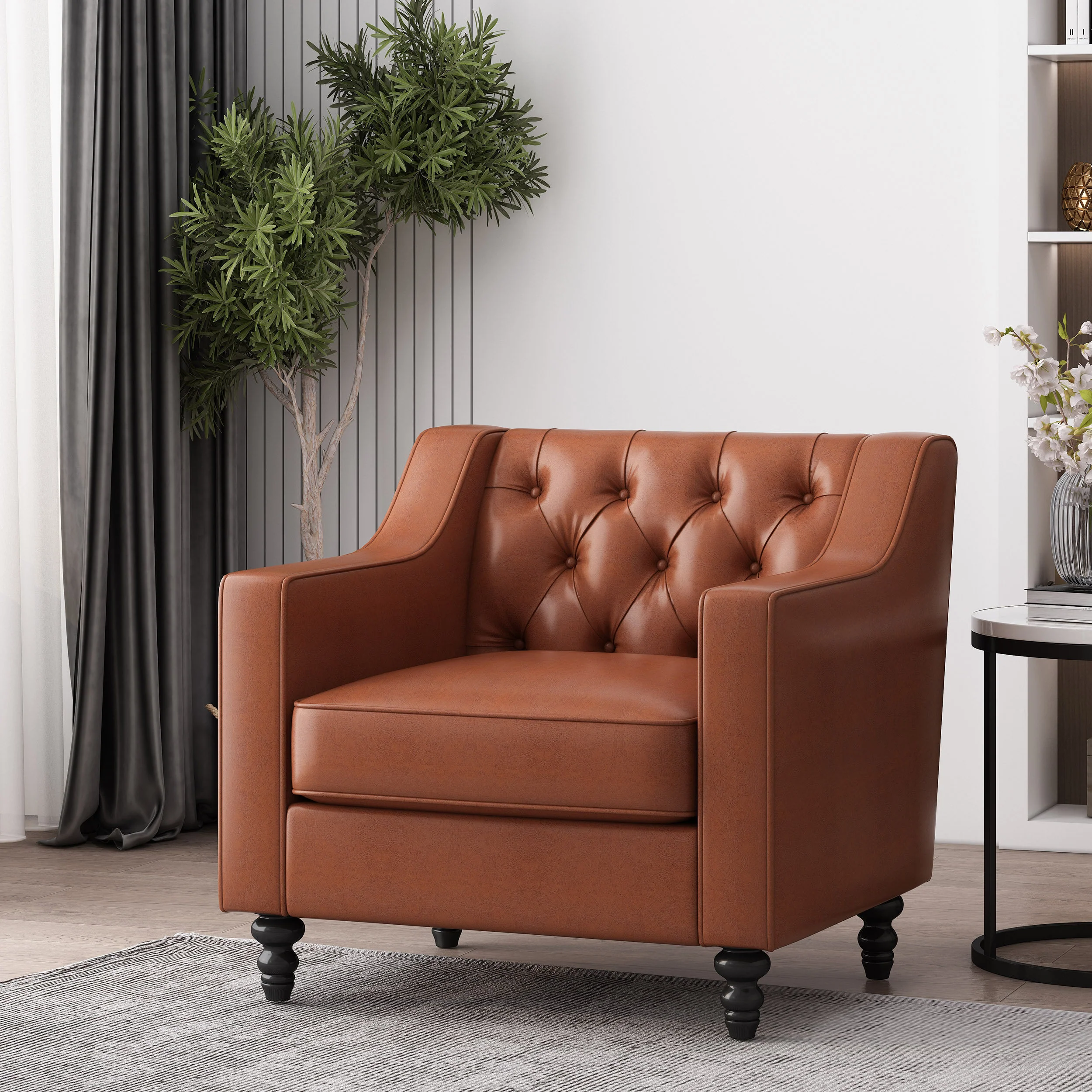 Bluewater Contemporary Tufted Club Chair - furnishings