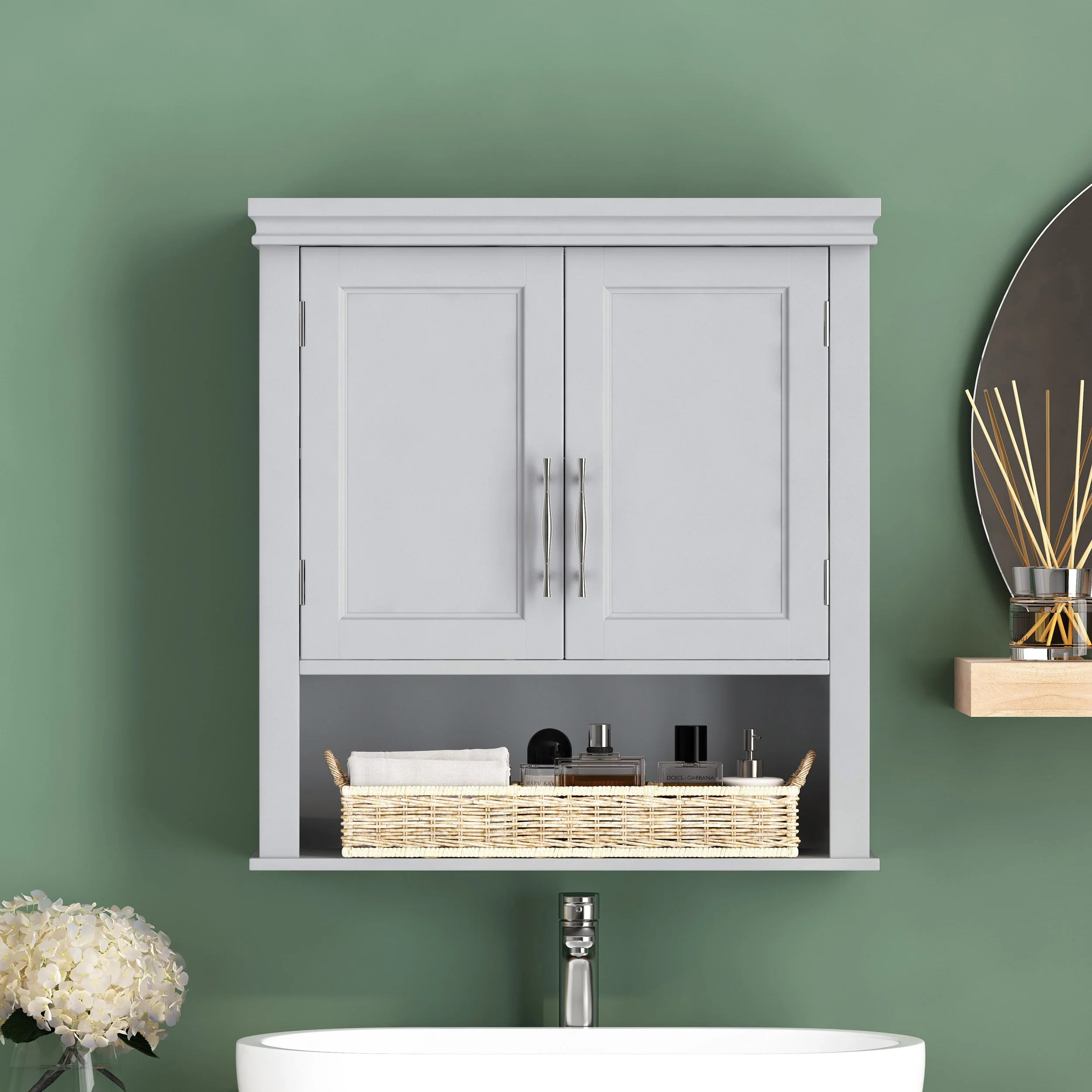 Meader Modern Wall-Mounted Bathroom Storage Cabinet - furnishings