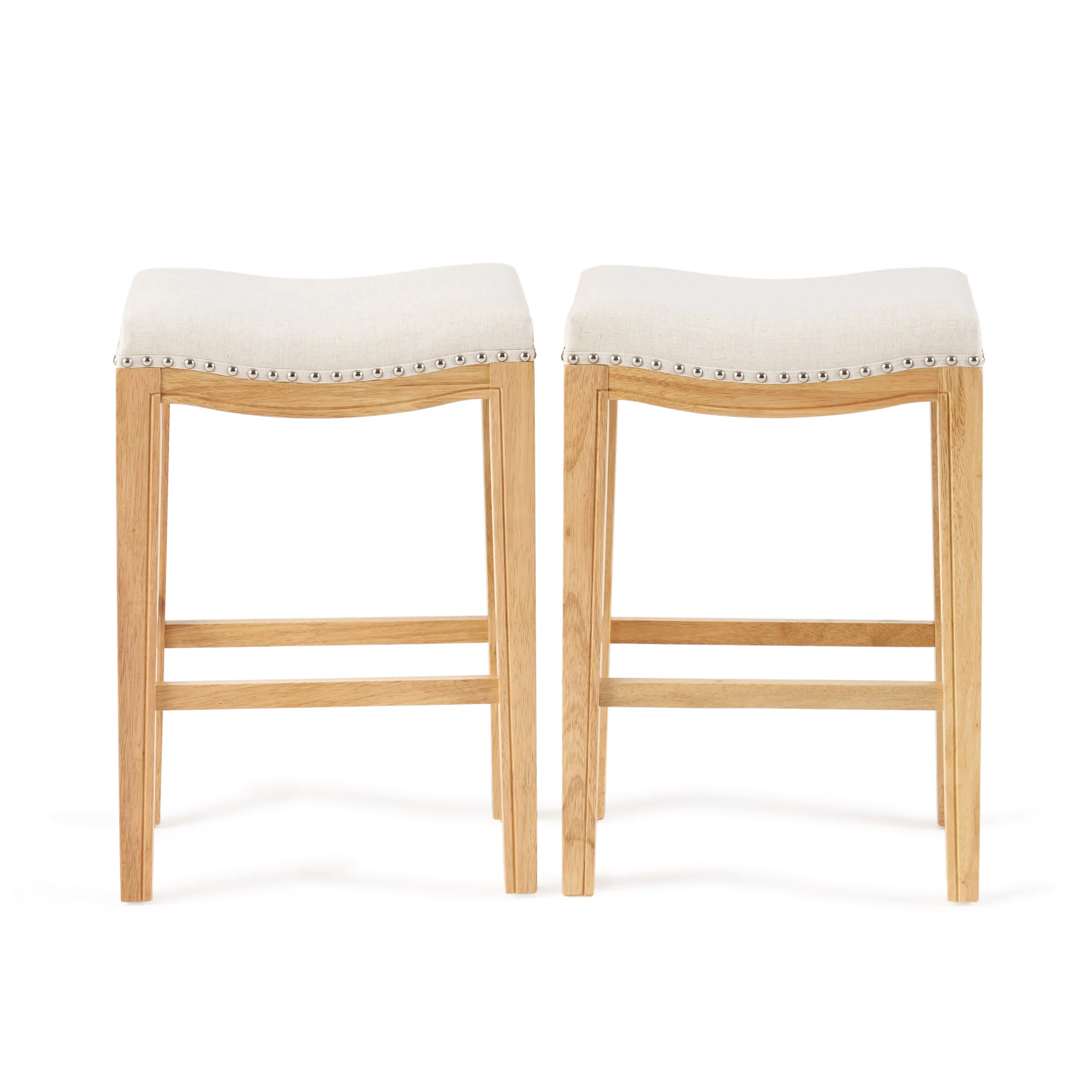 Jaeden Beige Backless 26-Inch Counter Stools (Set of 2) - furnishings
