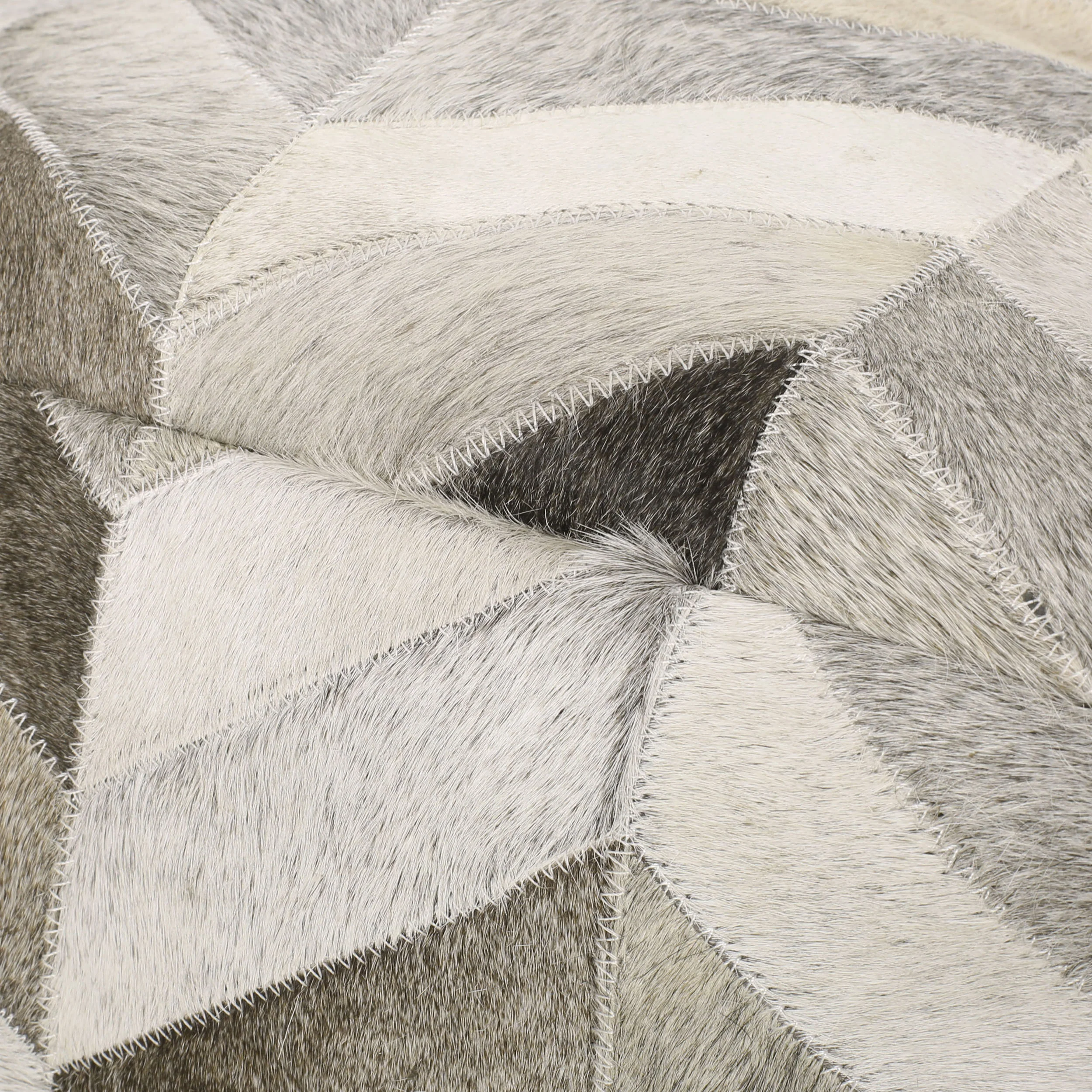 Weikel Handcrafted Boho Cowhide Pouf - furnishings