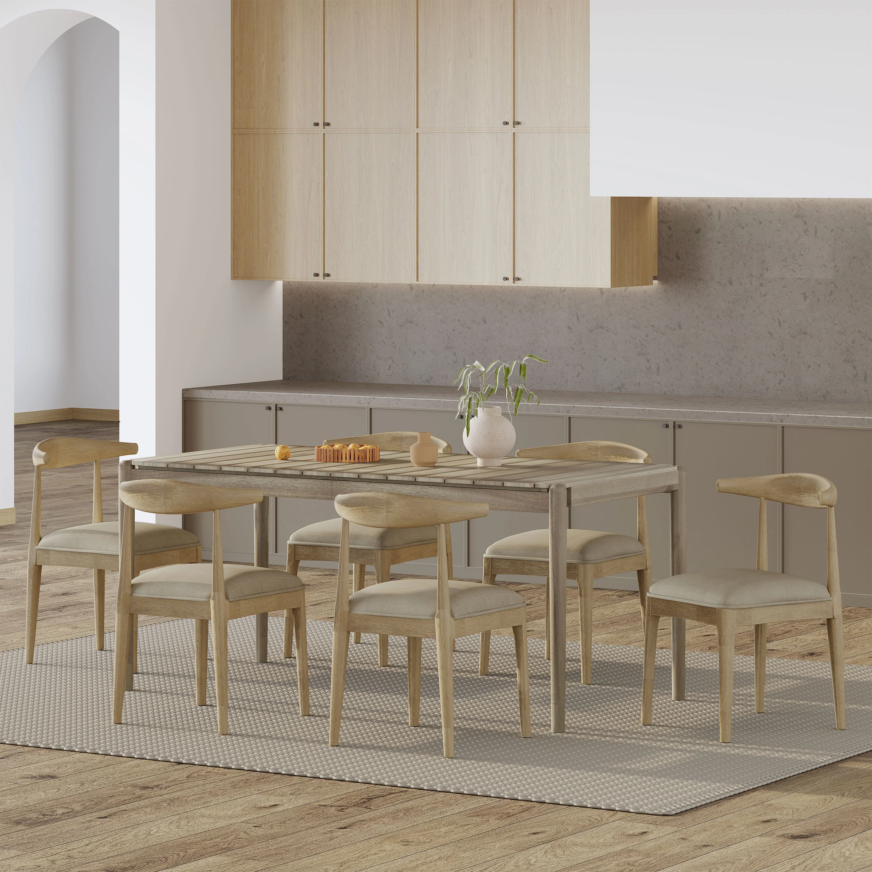 Roesler Acacia Wood 7 Piece Dining Set - furnishings