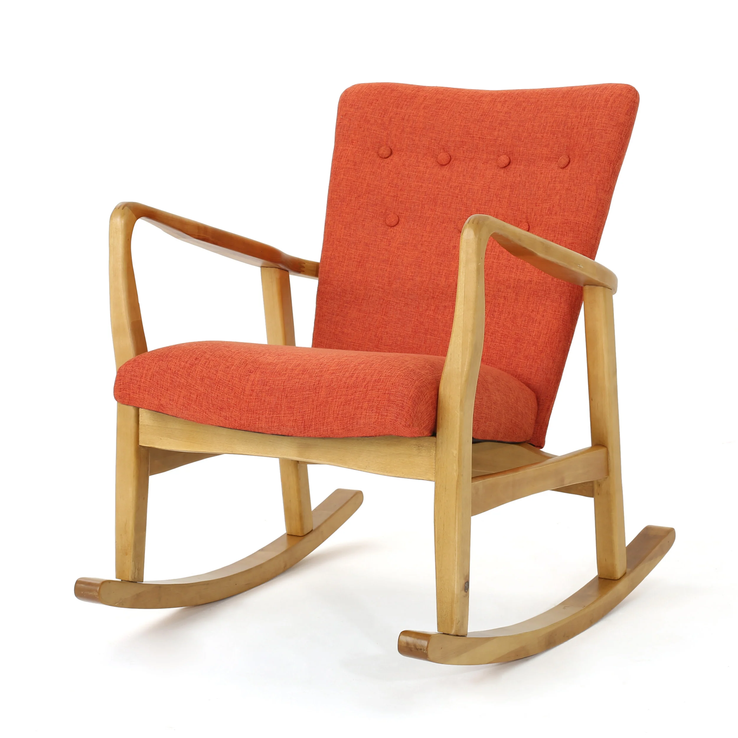 Collin Mid Century Fabric Rocking Chair - furnishings