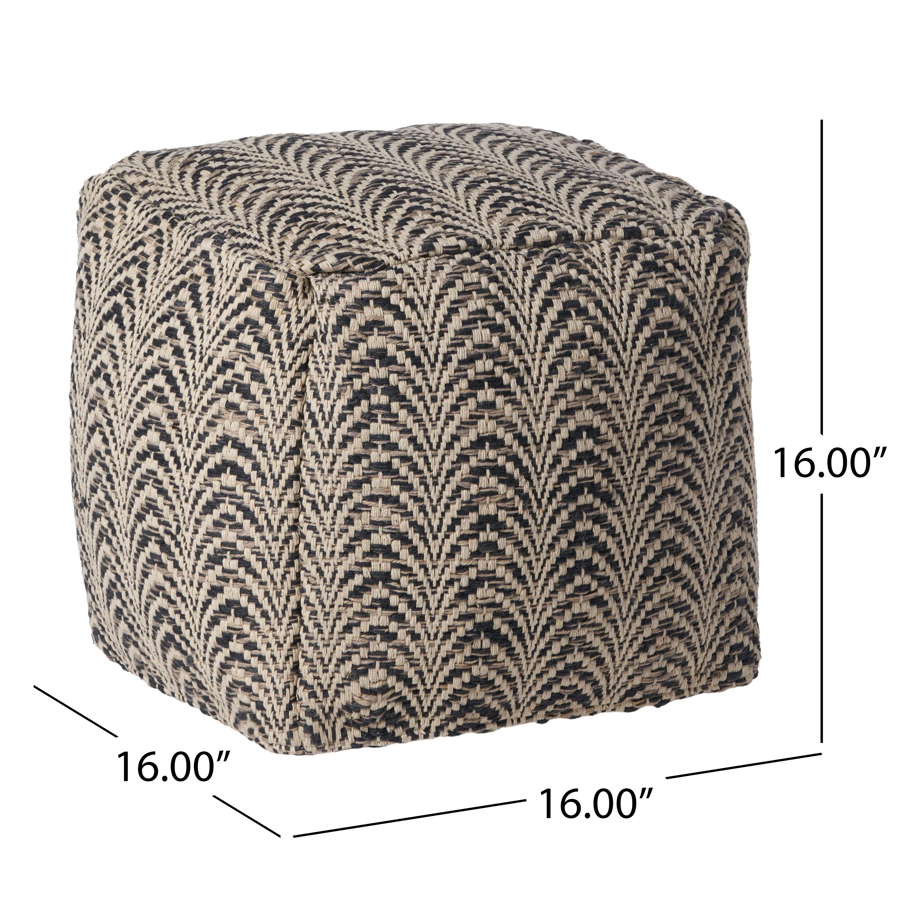 Marko Boho Fabric Cube Pouf - furnishings