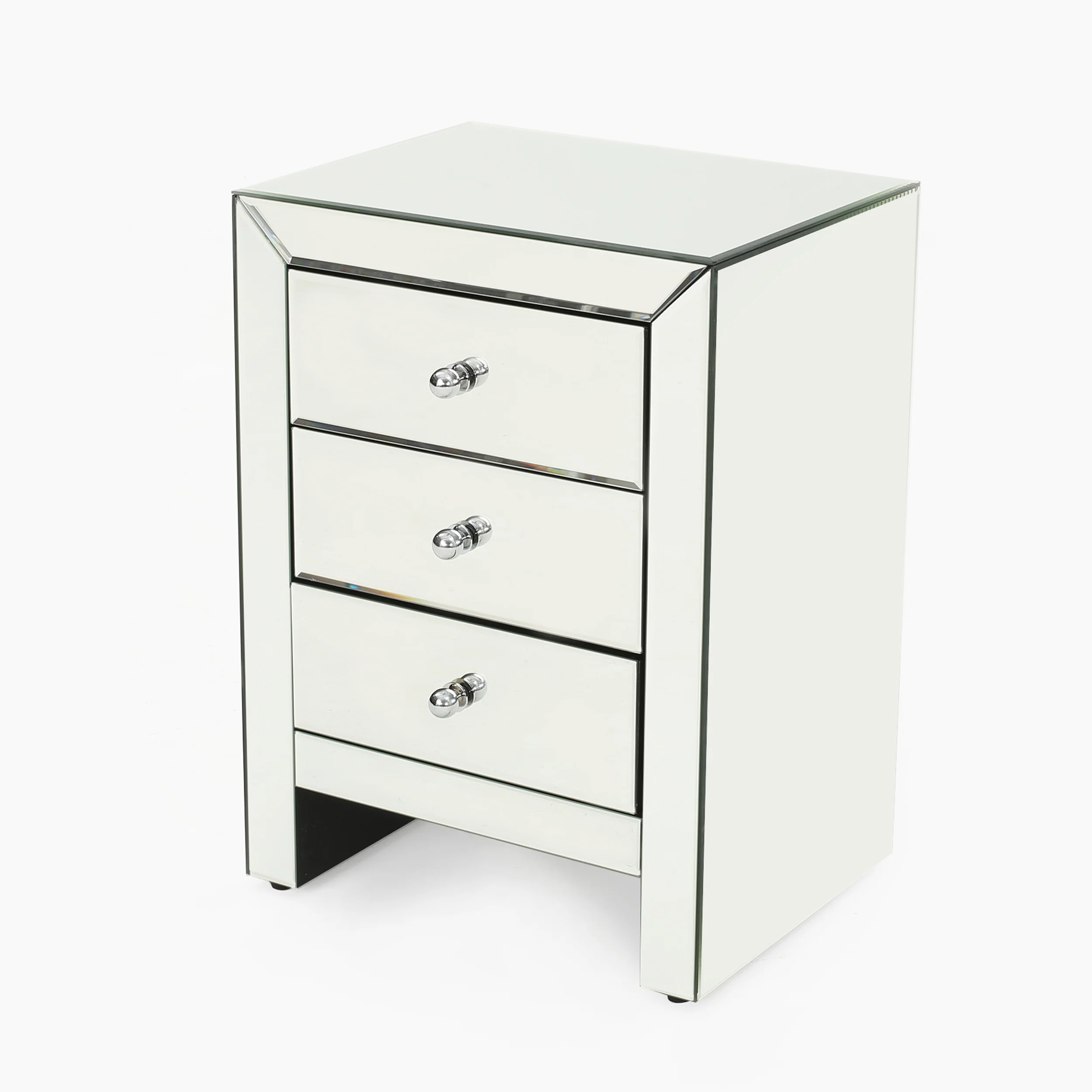 Lucille Mirror Finished 3 Drawer Accent Table - furnishings