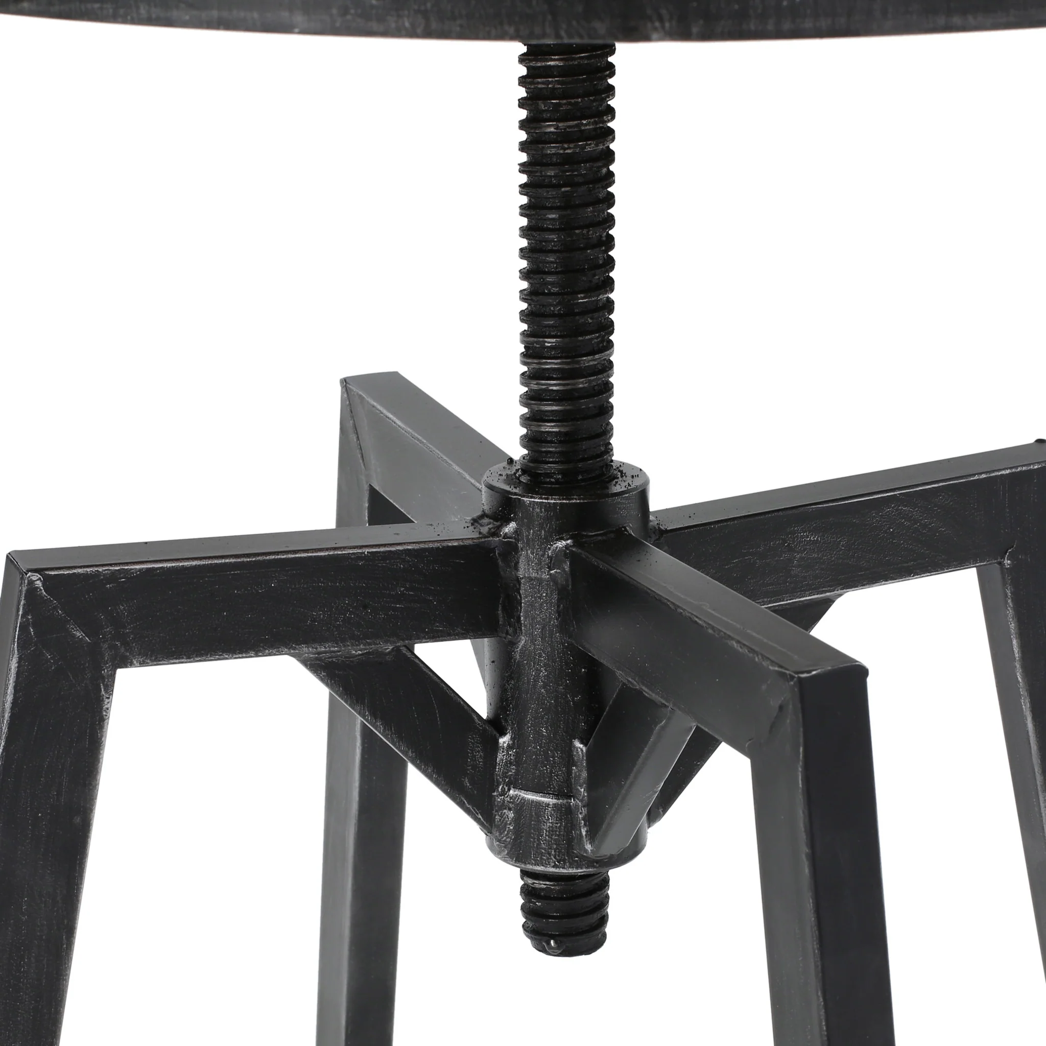 Poe Black Brush Silver Firwood Adjustable Barstool - furnishings