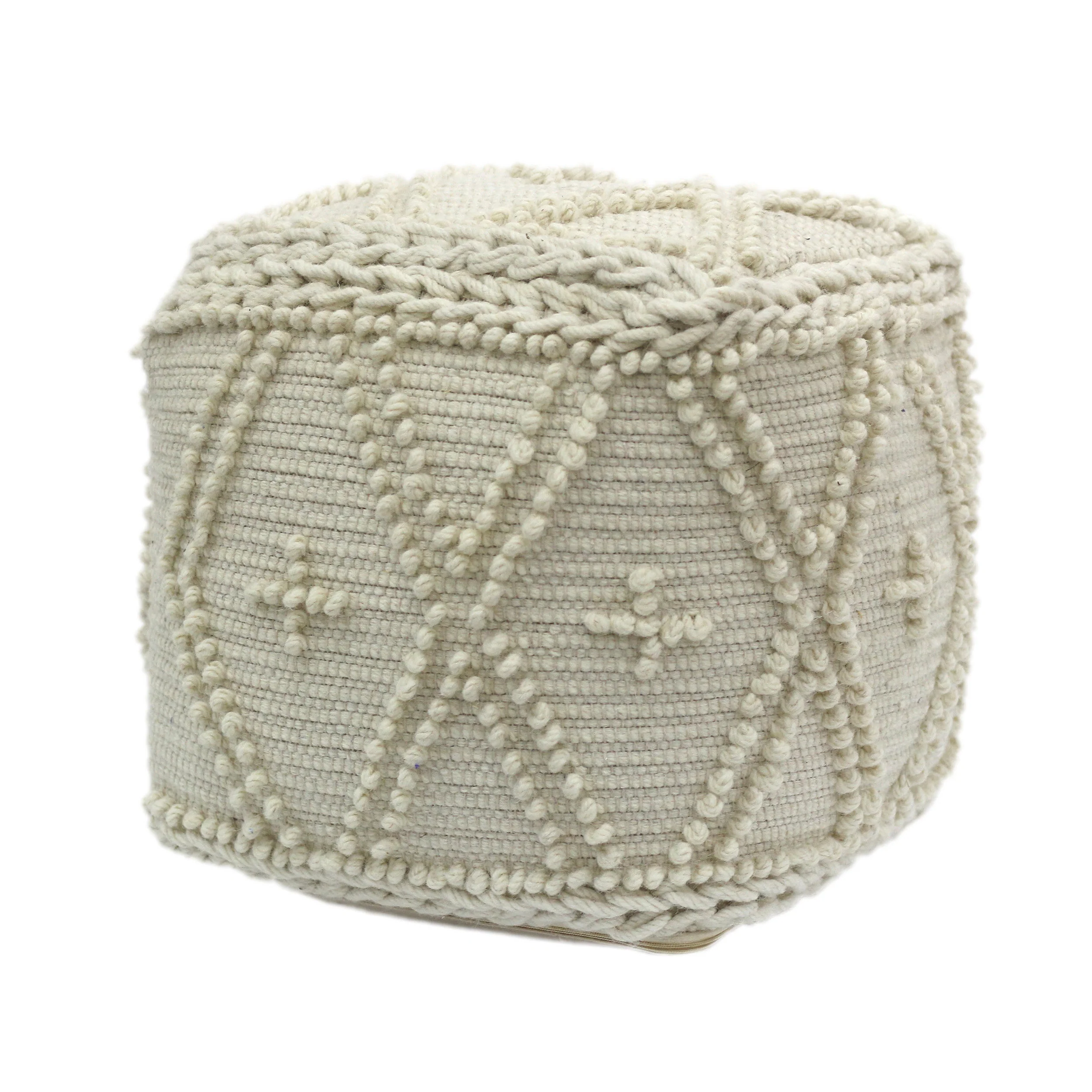 Truda Boho Handcrafted Fabric Pouf - furnishings
