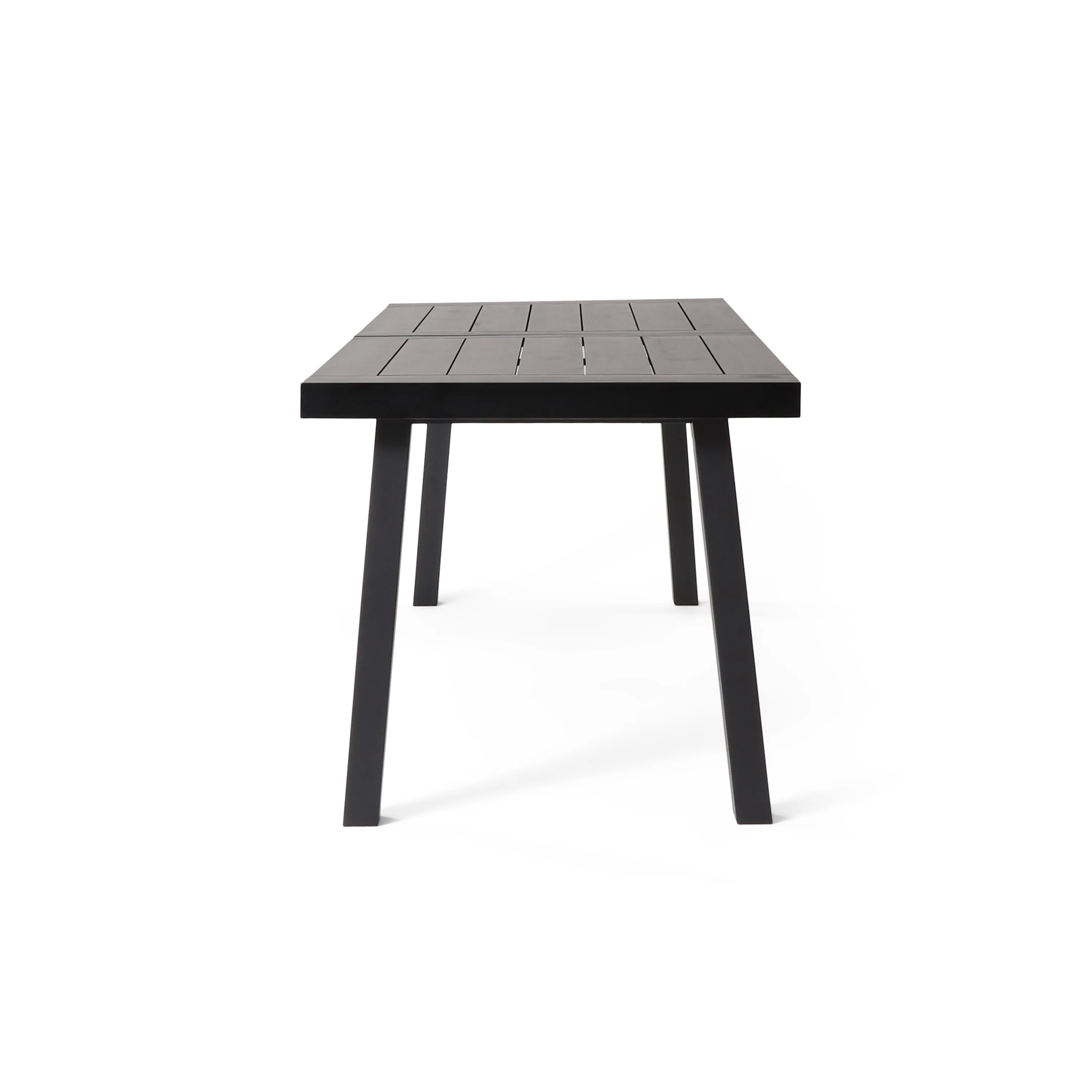 Chitwood Indoor Modern Industrial Acacia Wood Dining Table, Black - furnishings