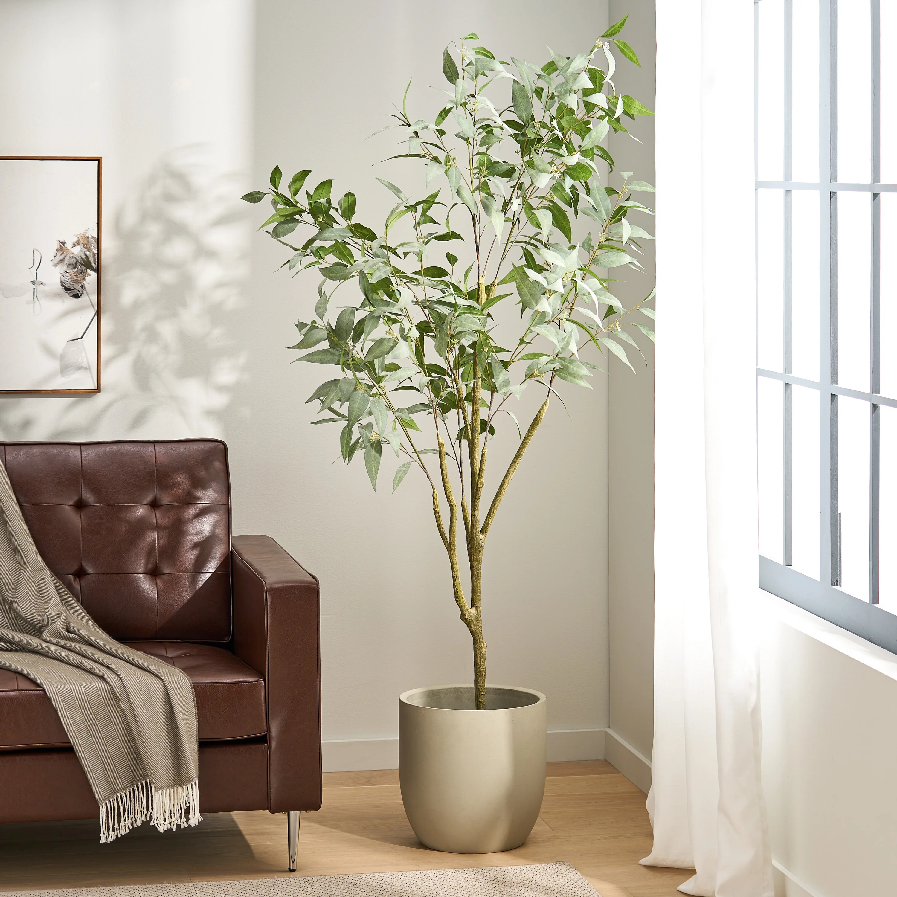 Bowrun Artificial Eucalyptus Leaf Tree - furnishings