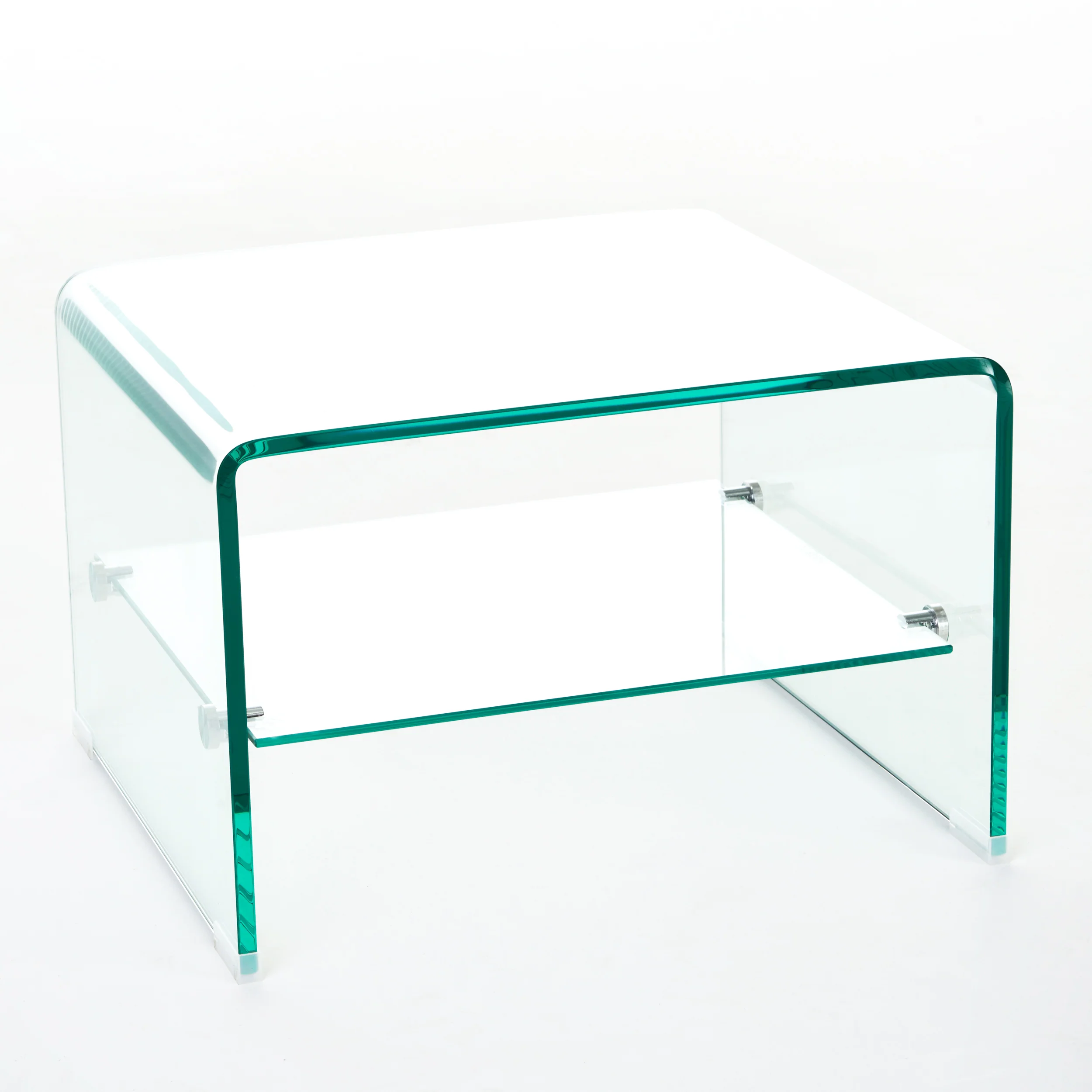 Classon See Through Clear Waterfall Glass End Table - furnishings