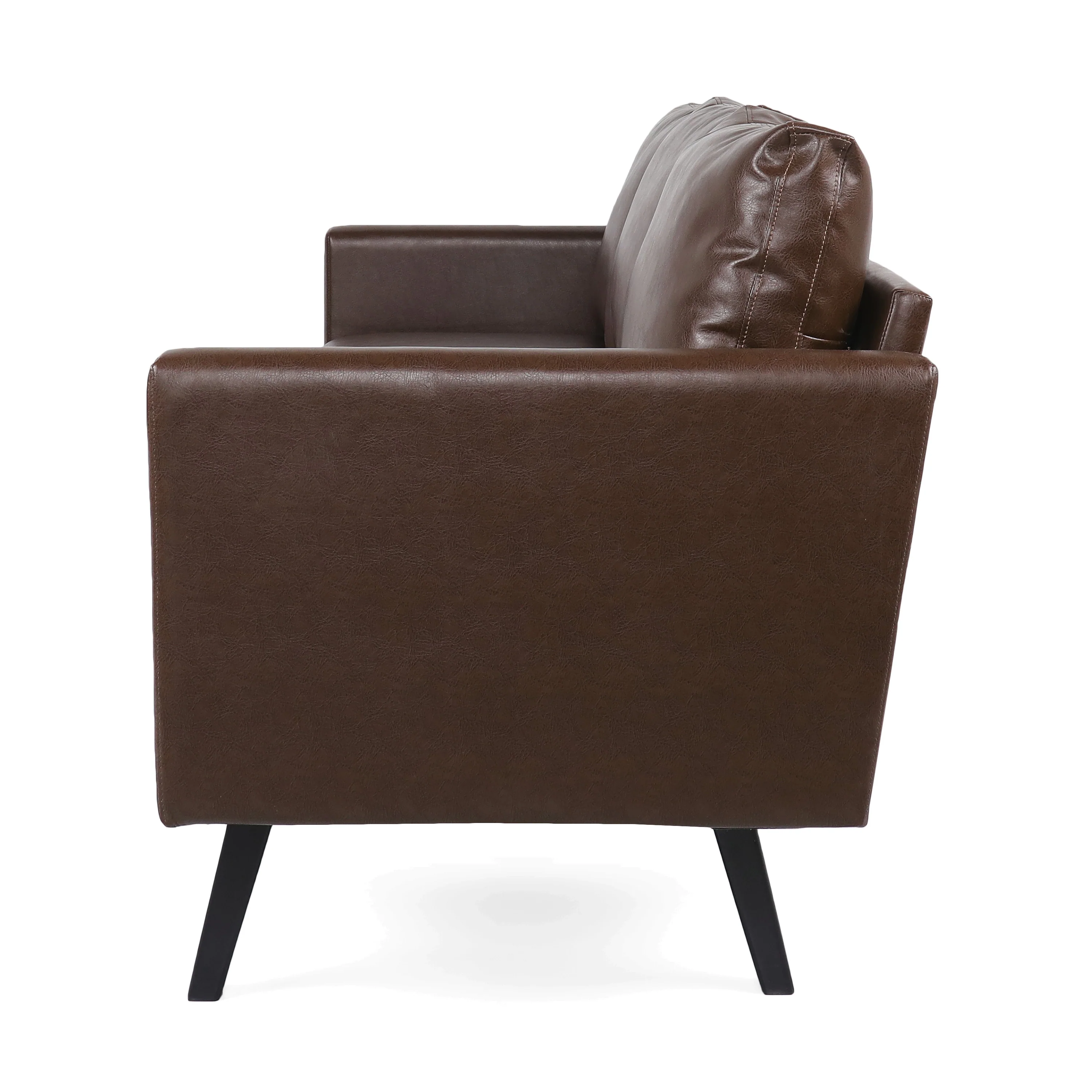 Dowd Mid Century Modern Faux Leather 3 Seater Sofa - furnishings