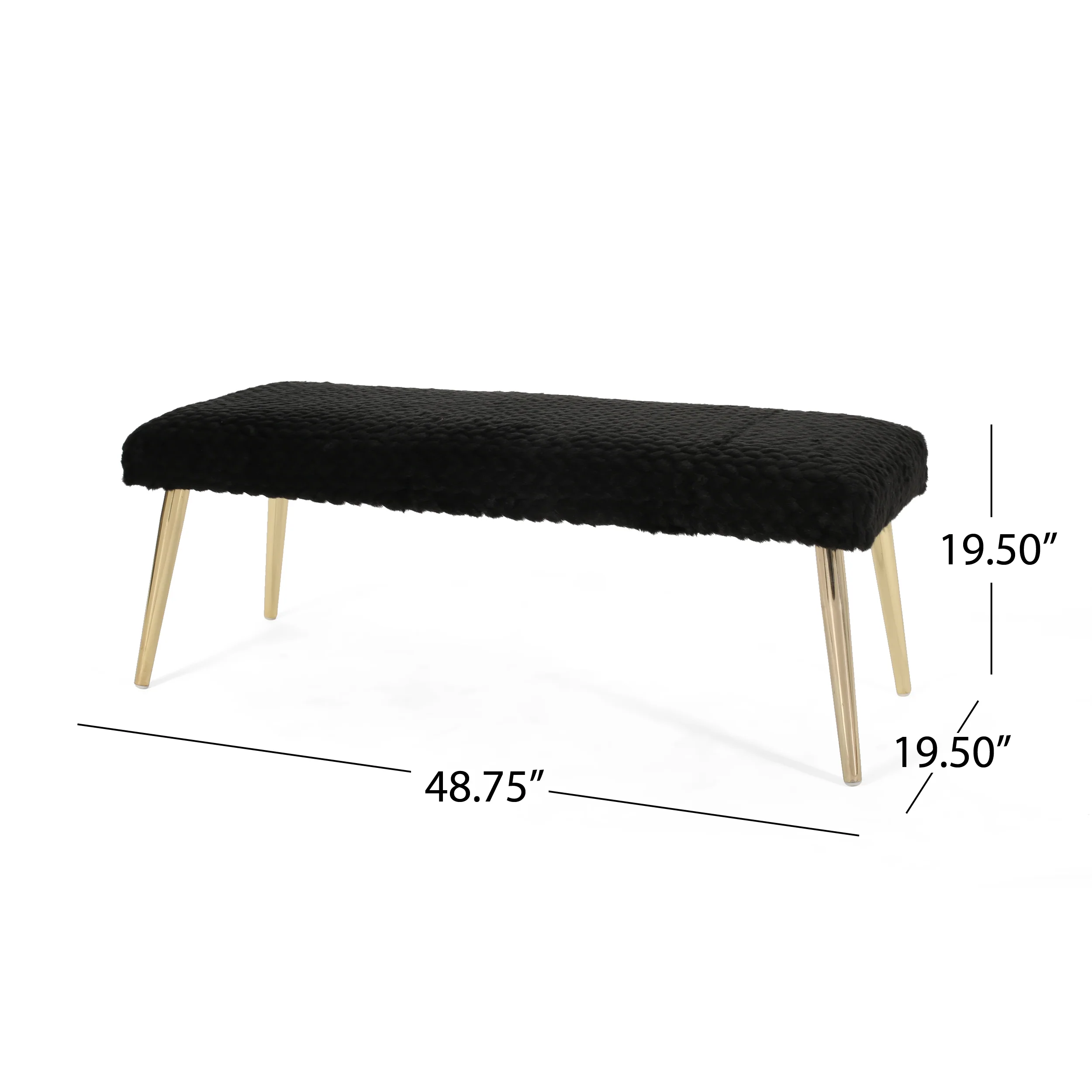 Indira Patterned Faux Fur Bench - furnishings