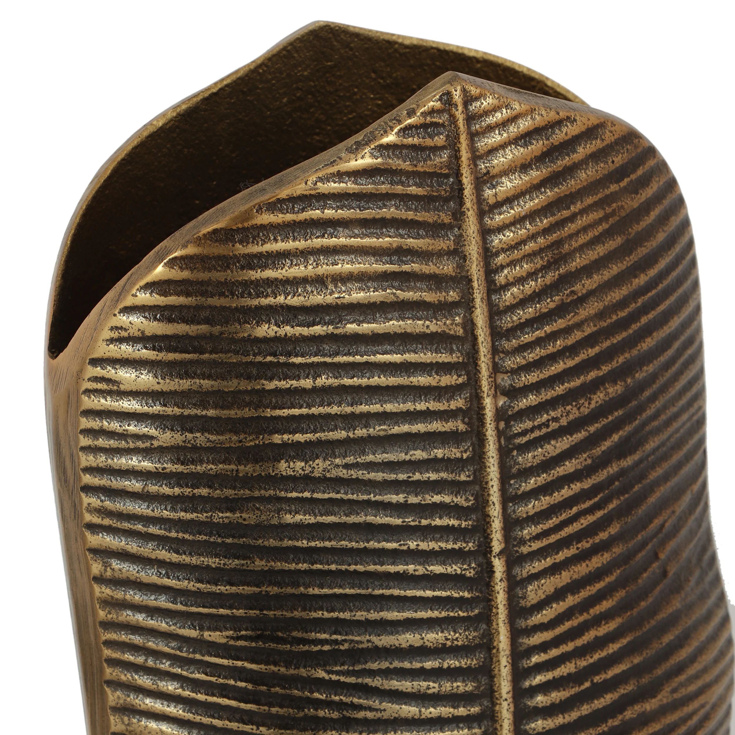 Clarkdale Handcrafted Aluminum Leaf Vase - furnishings