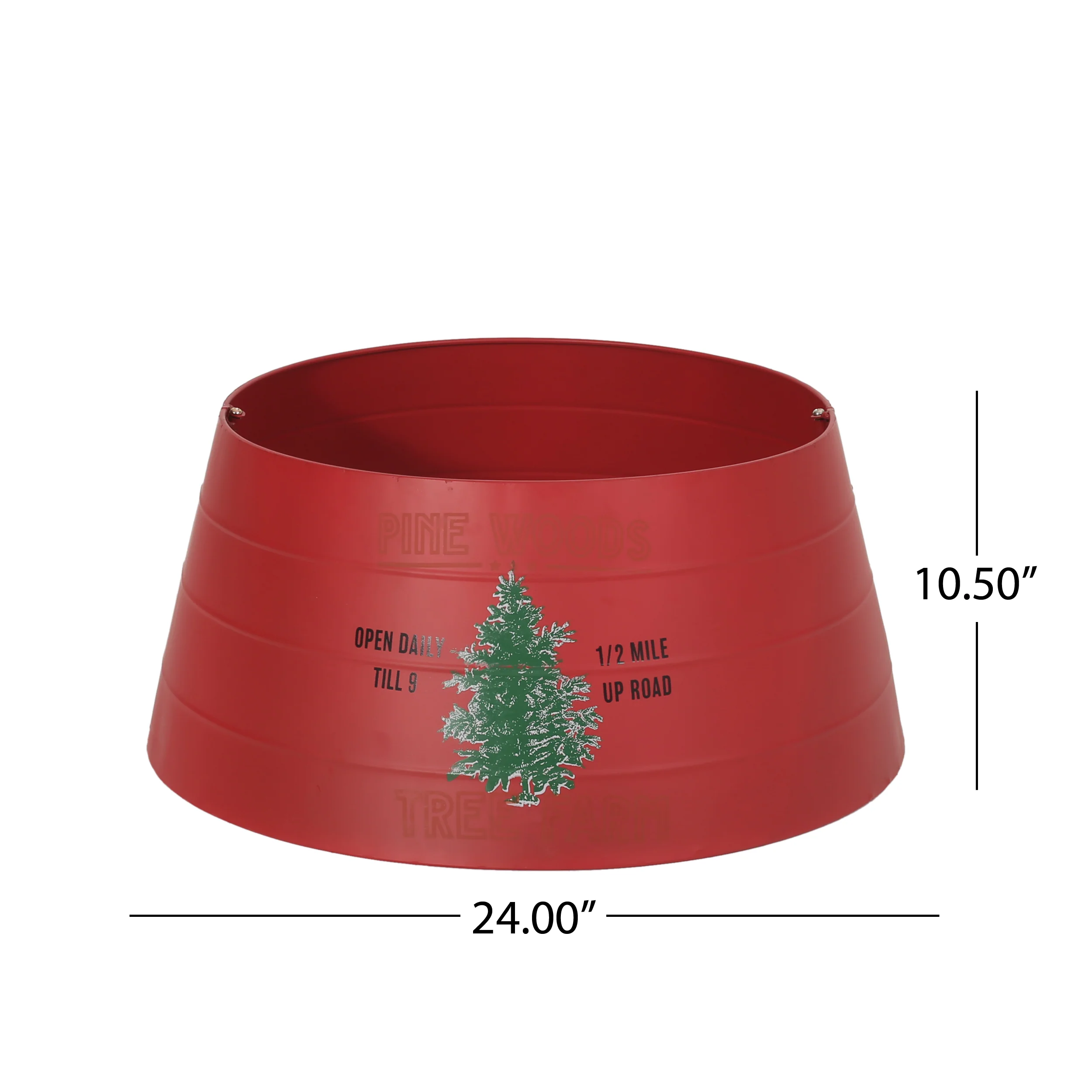 Gilmanton Metal Christmas Tree Collar, Red - furnishings