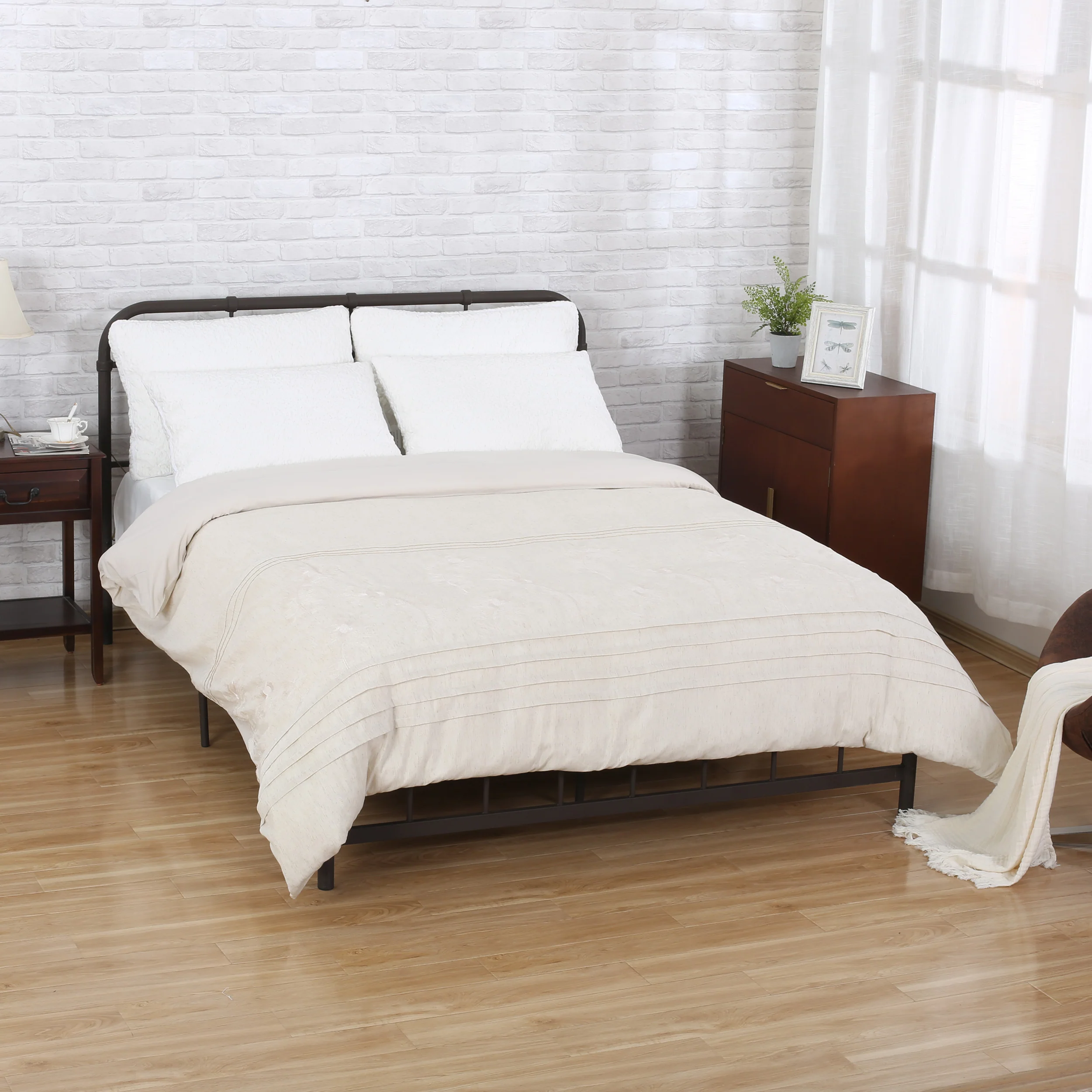 Zoey Queen Size Fabric Duvet Cover - furnishings