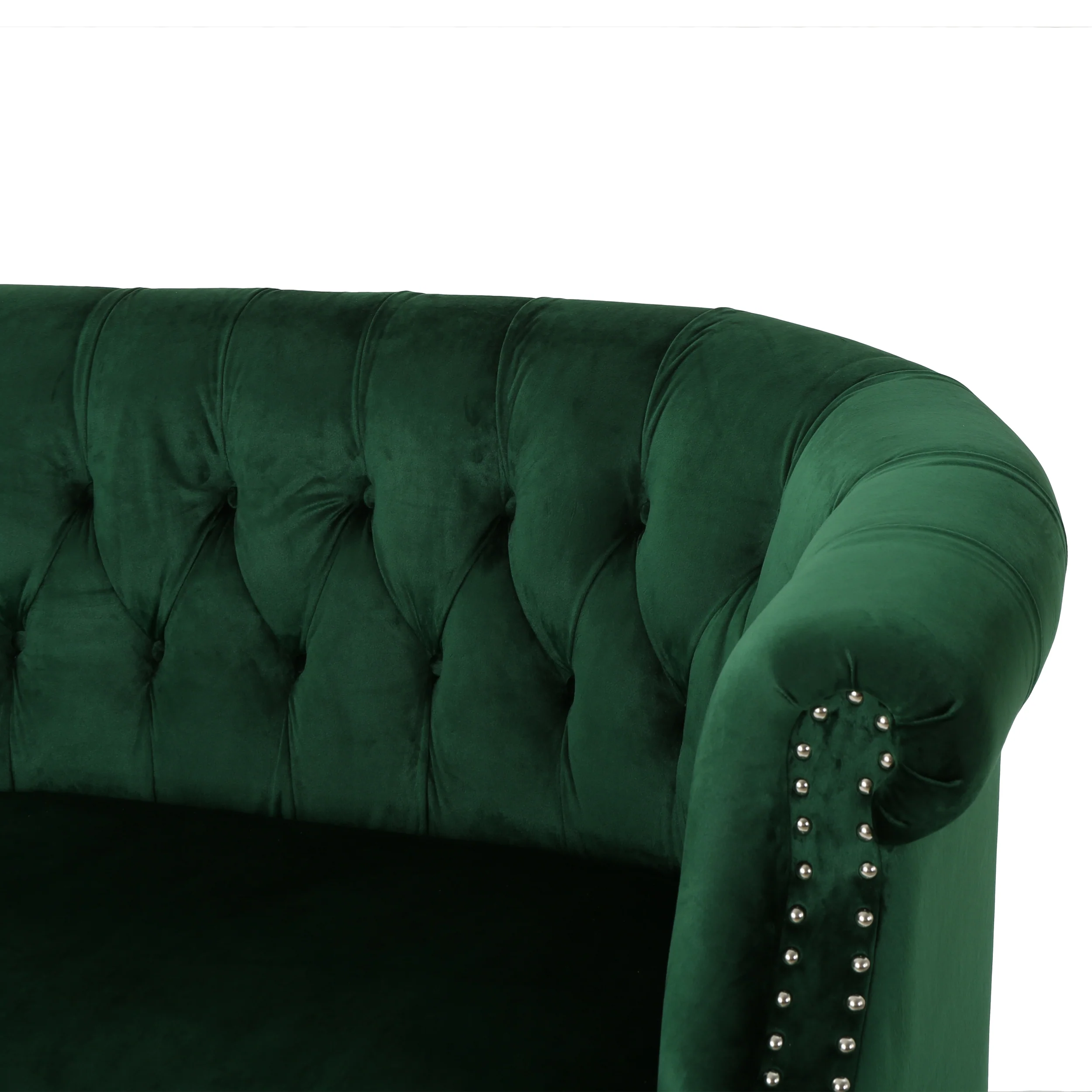 Melaina Tufted Scroll Arm New Velvet Loveseat - furnishings