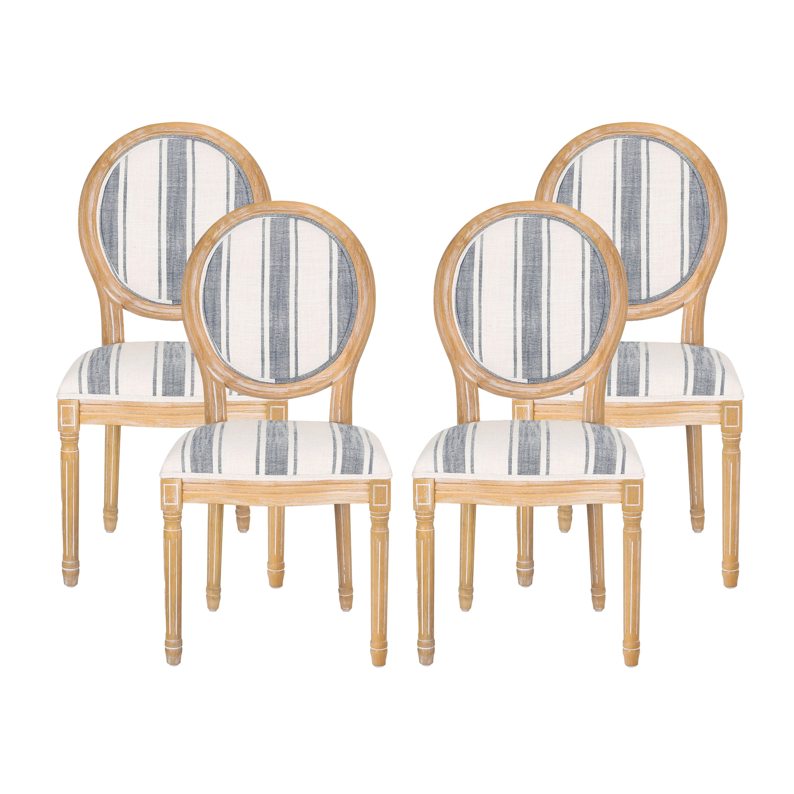 Lariya French Country Fabric Dining Chairs - furnishings