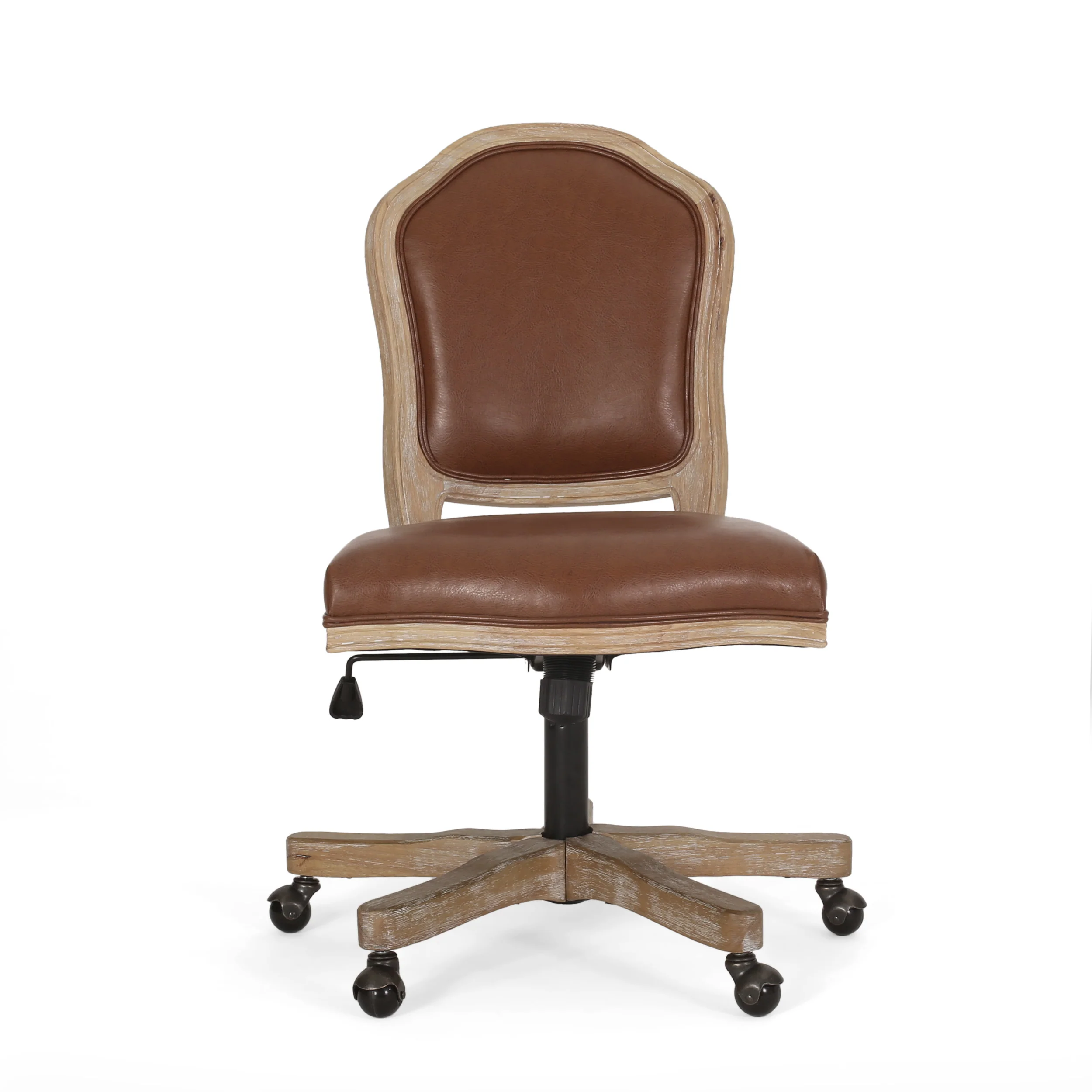 Oakes French Country Upholstered Swivel Office Chair - furnishings