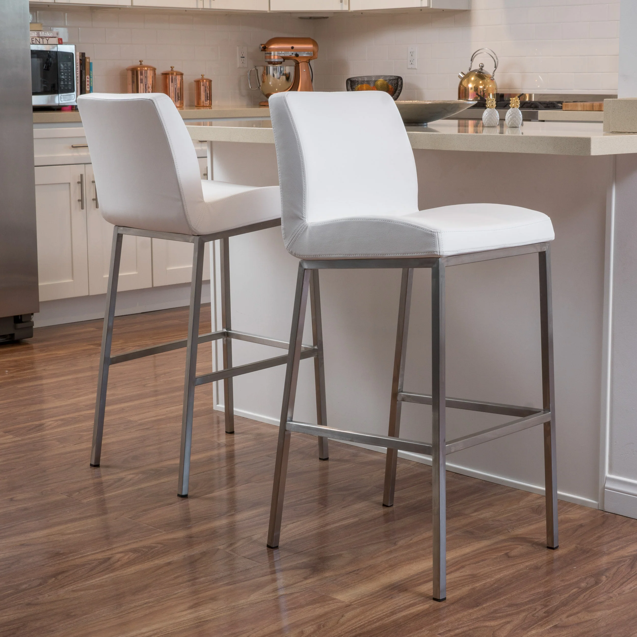 October 30-Inch Bonded Leather Barstool (Set of 2) - furnishings
