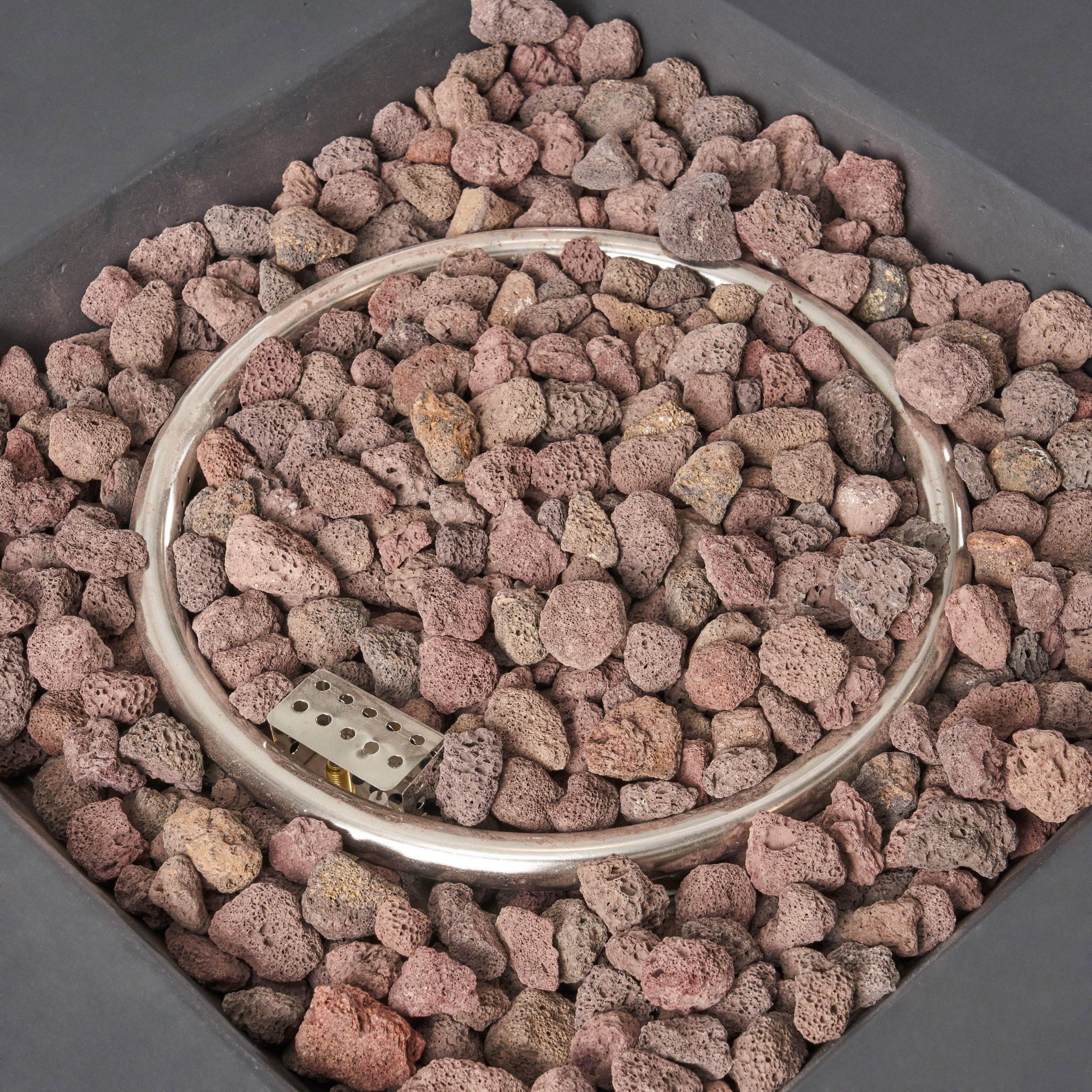 Leo Outdoor 31-inch Square Light Weight Concrete Gas Burning Fire Pit - furnishings