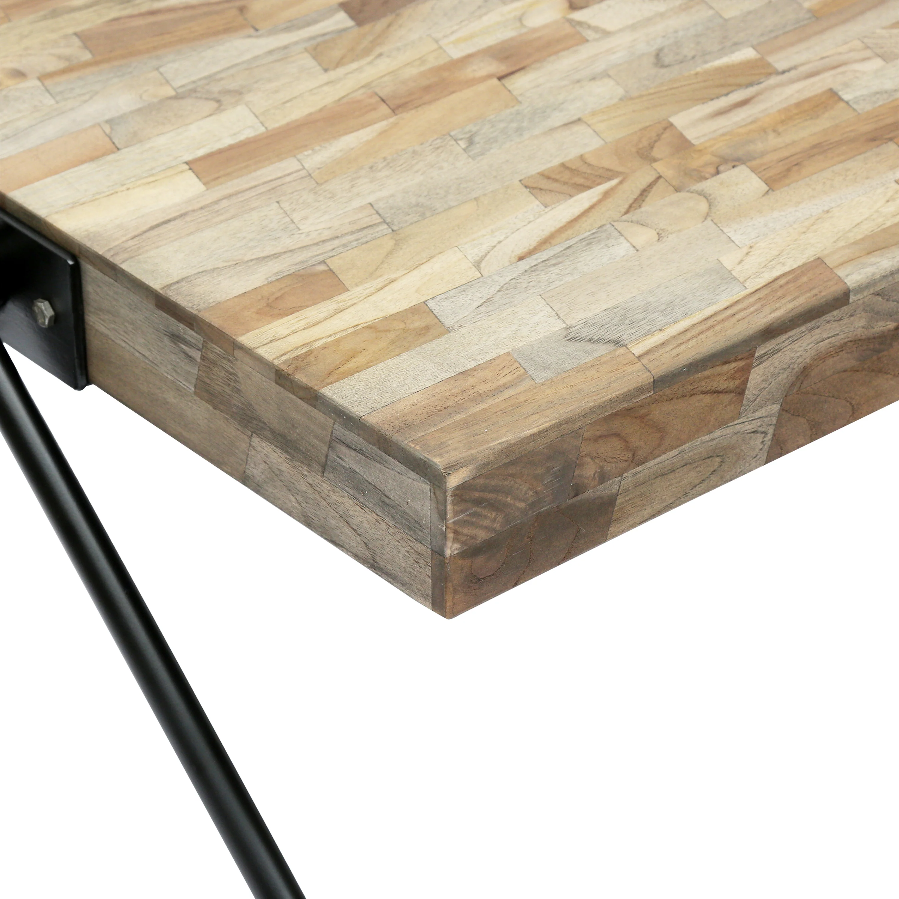 Delliah Handcrafted Modern Industrial Mango Wood Coffee Table - furnishings