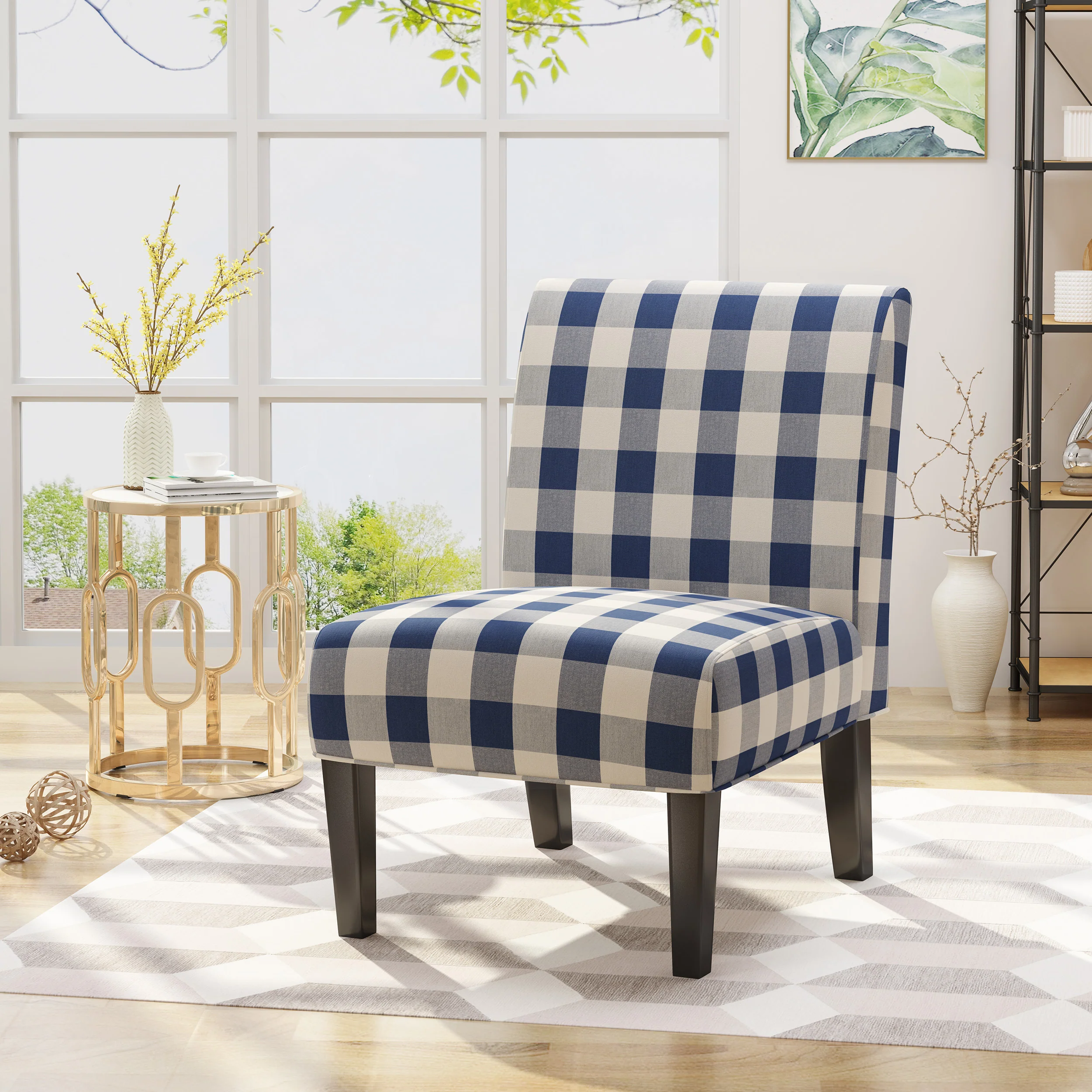 Kendal Contemporary Fabric Slipper Accent Chair - furnishings