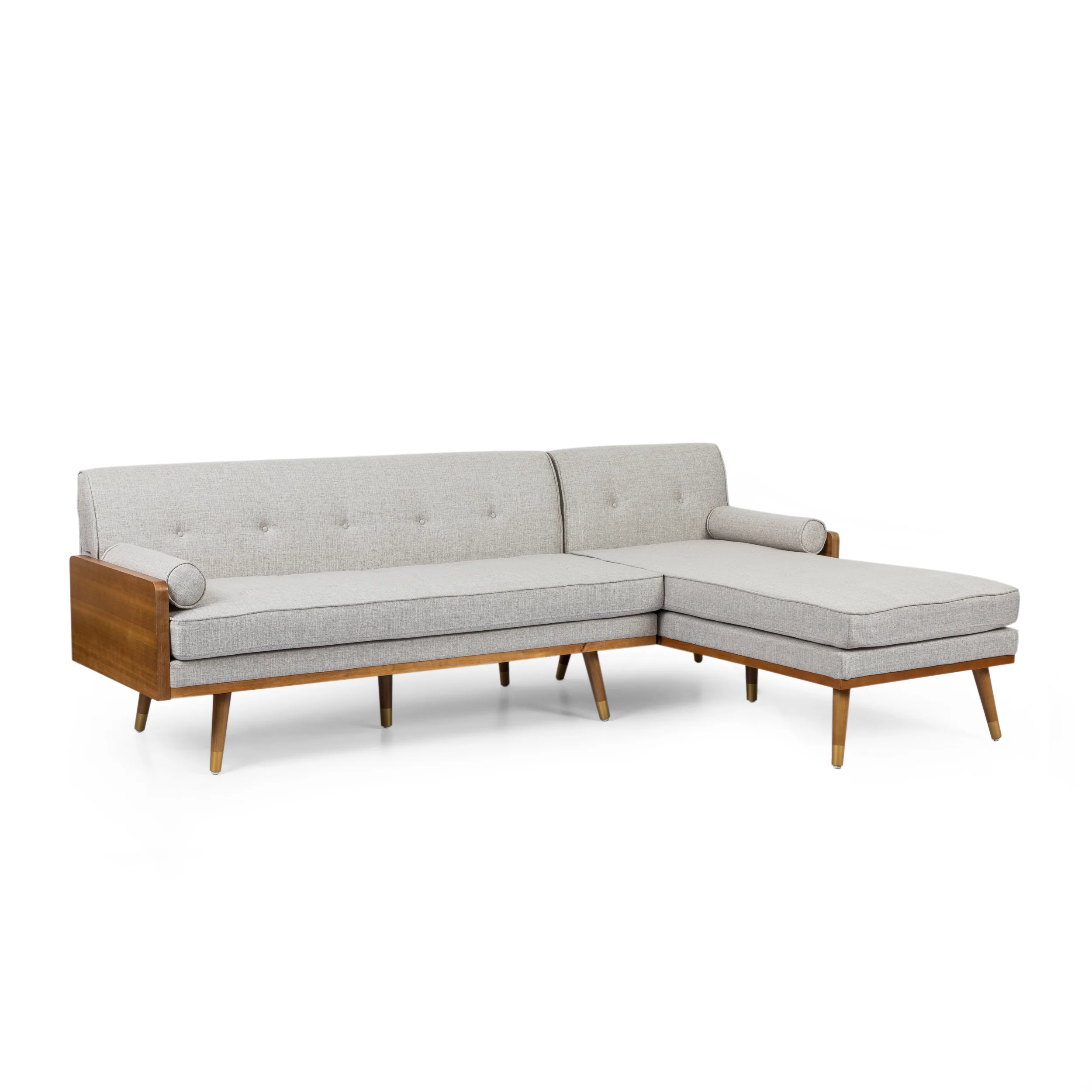 Yaretsi Mid-Century Modern Fabric Chaise Sectional - furnishings