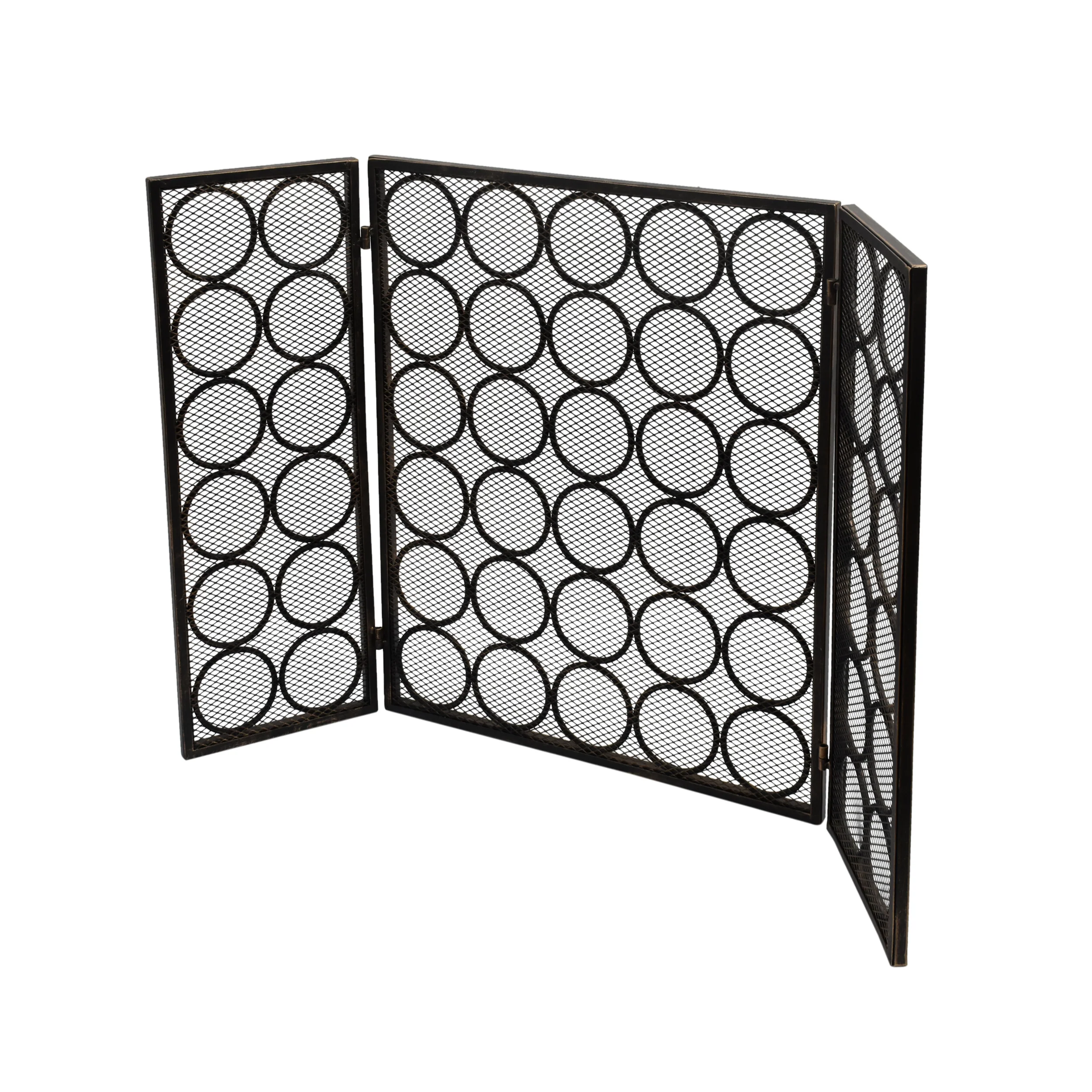 Koda Modern Three Panel Iron Firescreen - furnishings
